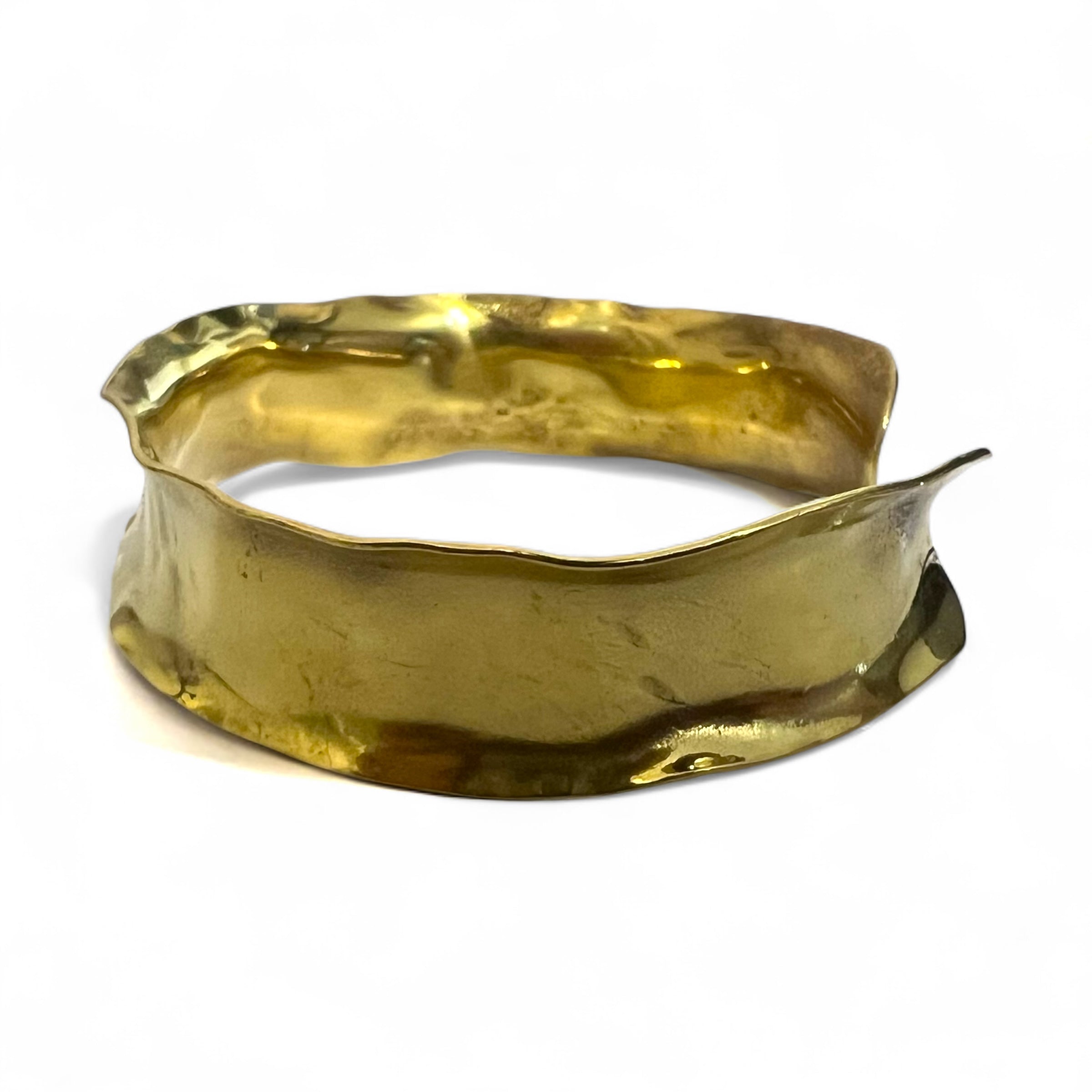 GAIJIN MADE (Hollywood Ranch Market) Bracciale rigido largo in ottone dorato in metallo