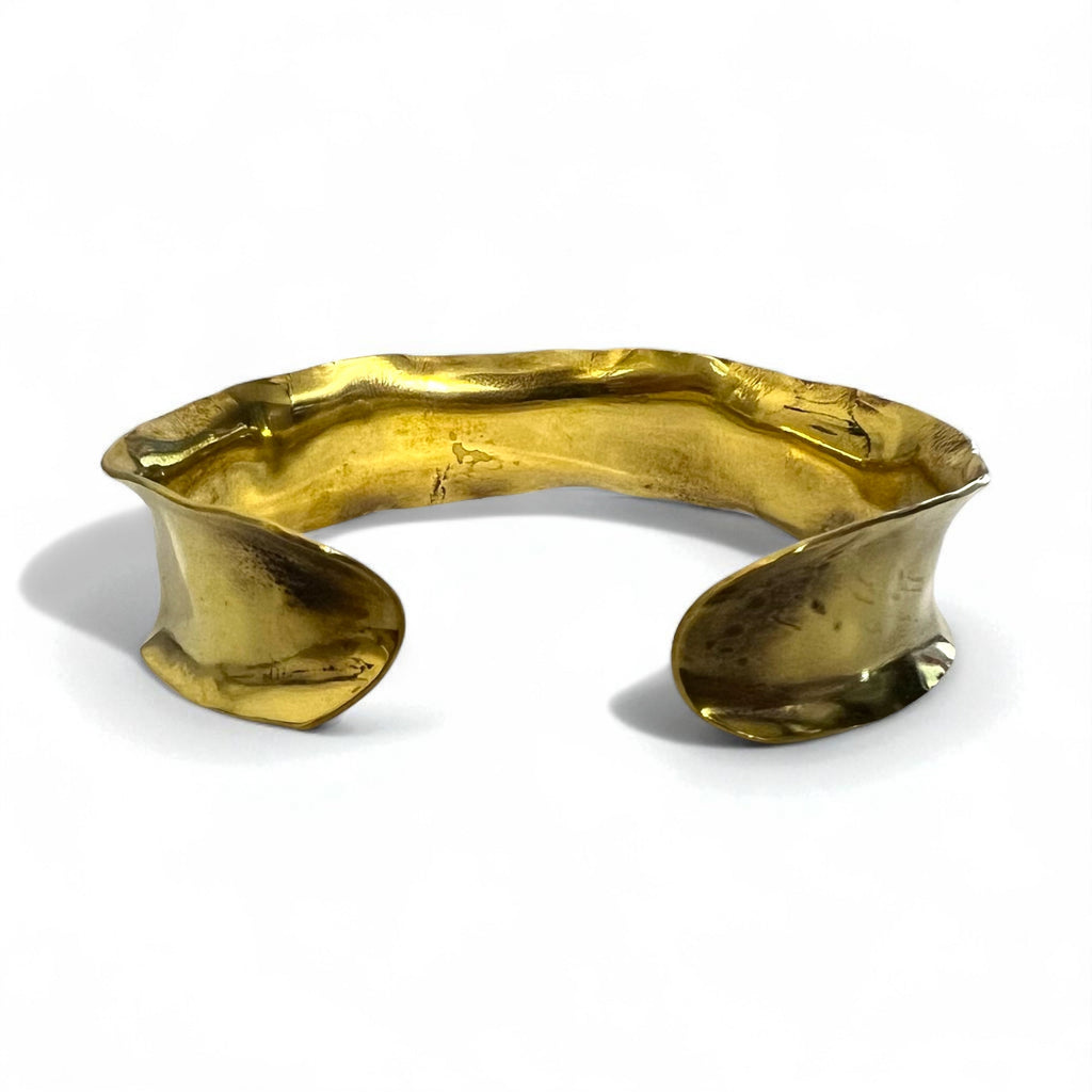 GAIJIN MADE (Hollywood Ranch Market) Bracciale rigido largo in ottone dorato in metallo