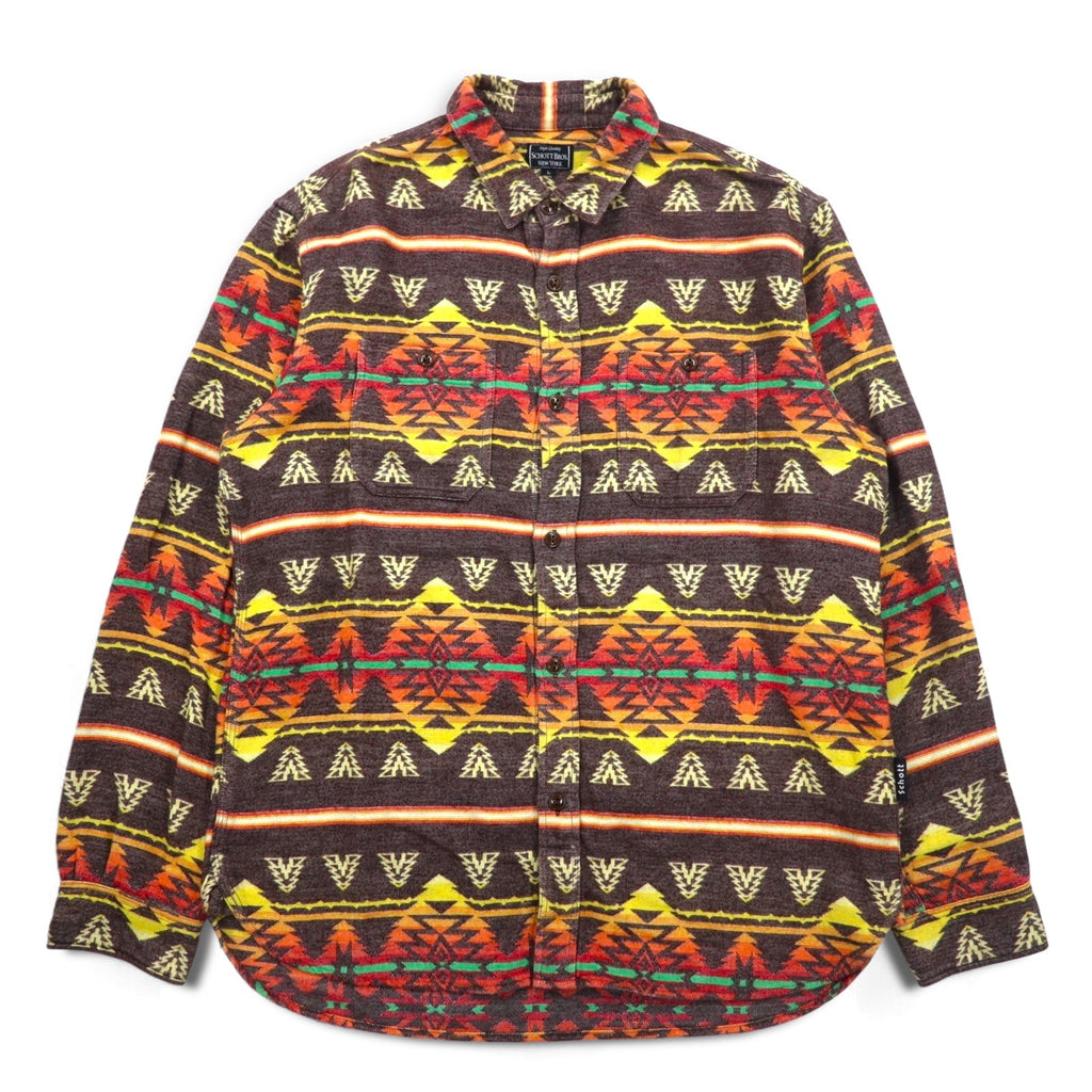 SCHOTT BROS. Camicia di flanella con motivo nativo L Multicolore Cotone Taschino sul petto 3105047