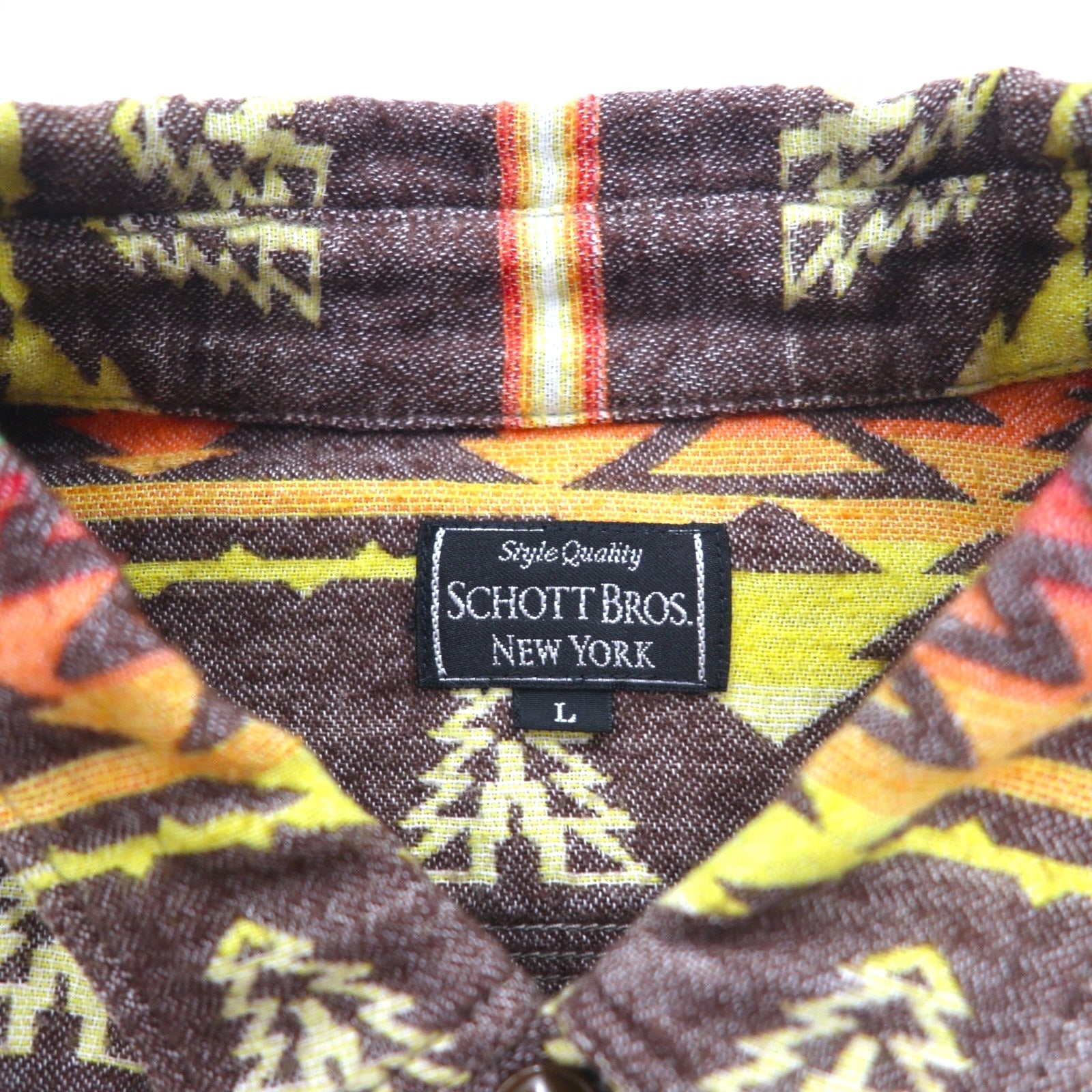 SCHOTT BROS. Camicia di flanella con motivo nativo L Multicolore Cotone Taschino sul petto 3105047