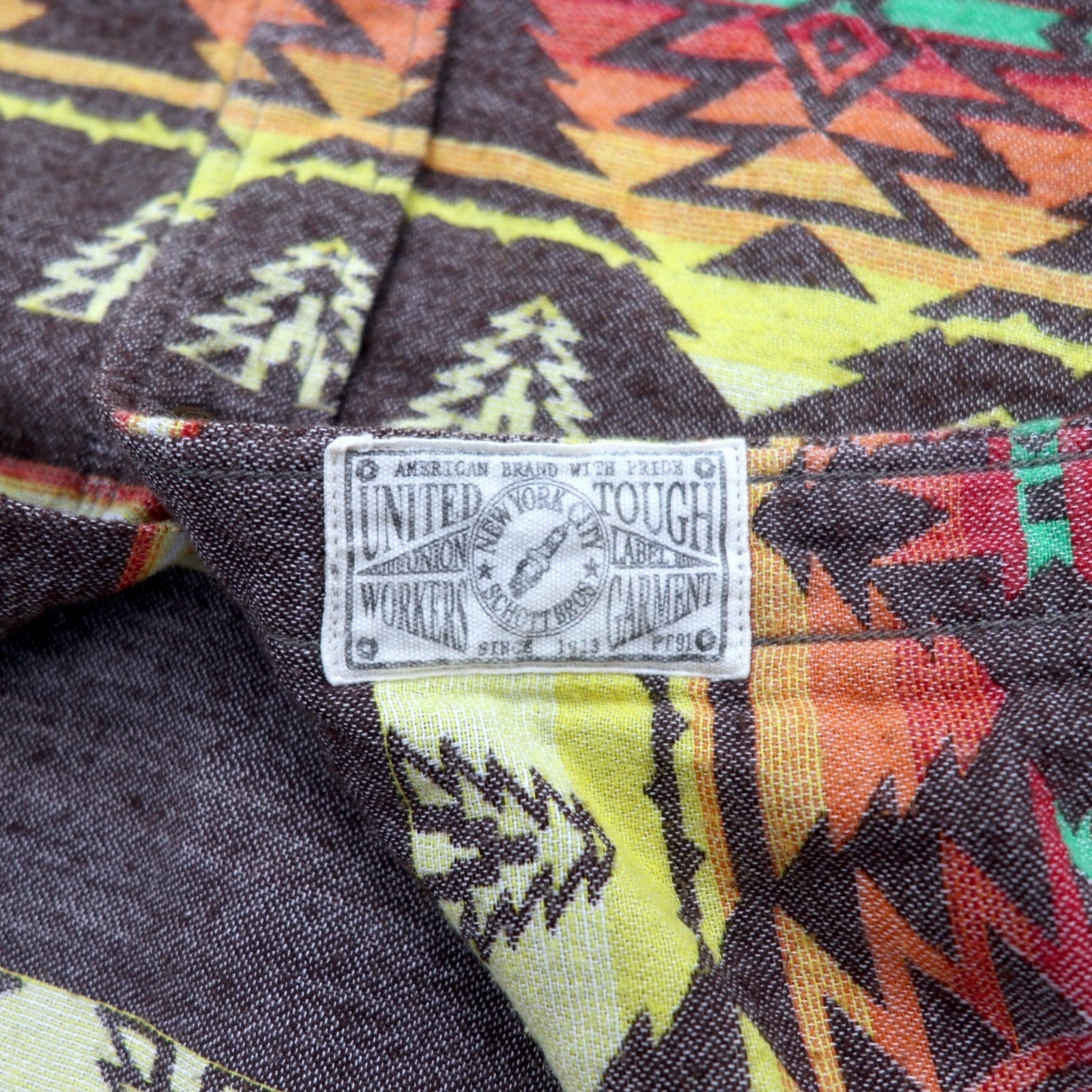 SCHOTT BROS. Camicia di flanella con motivo nativo L Multicolore Cotone Taschino sul petto 3105047