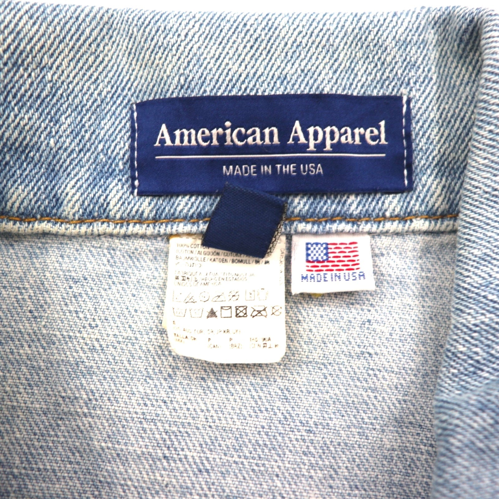 American Apparel USA Denim Jacket G Jean S Indigo Blue Cotton