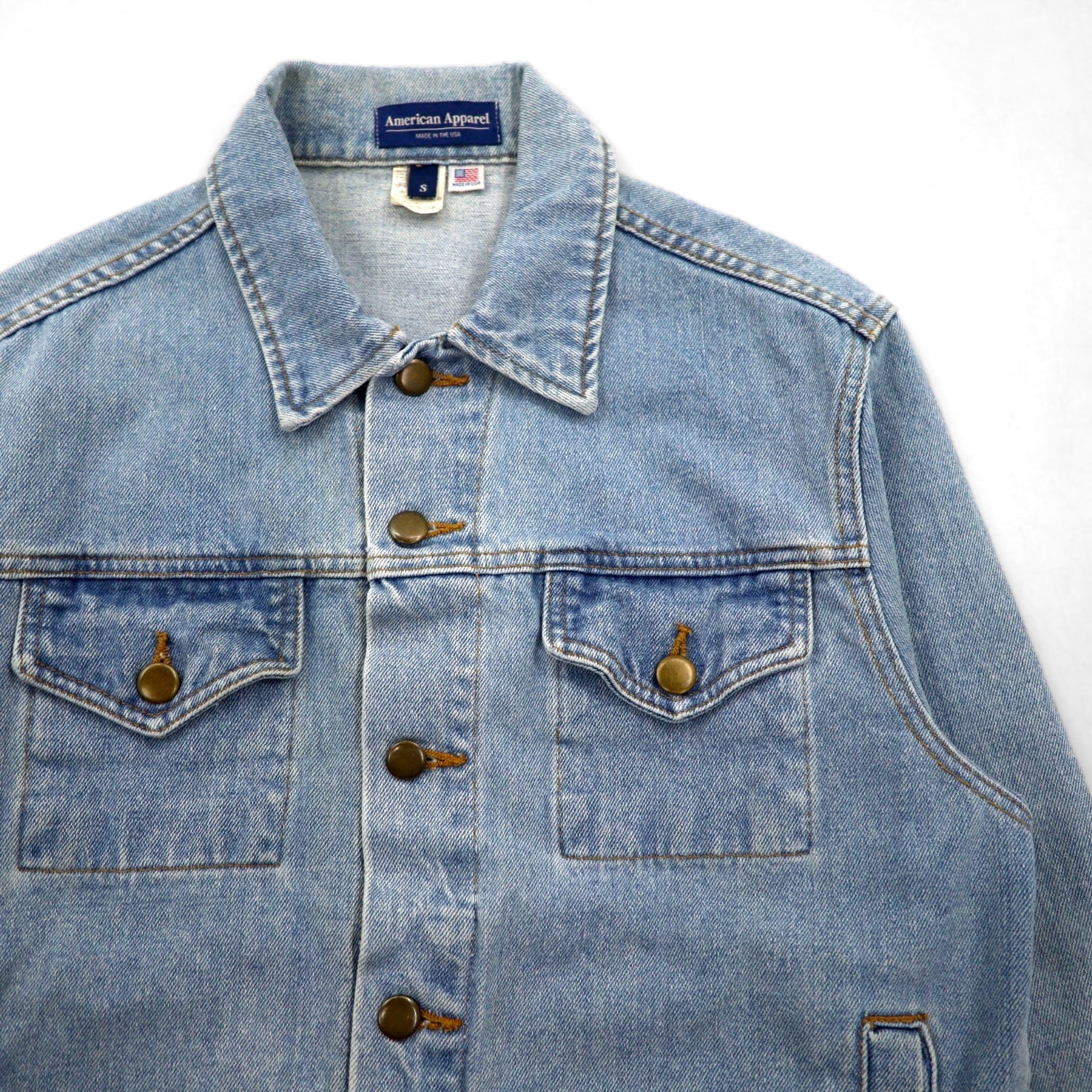 American Apparel USA Denim Jacket G Jean S Indigo Blue Cotton