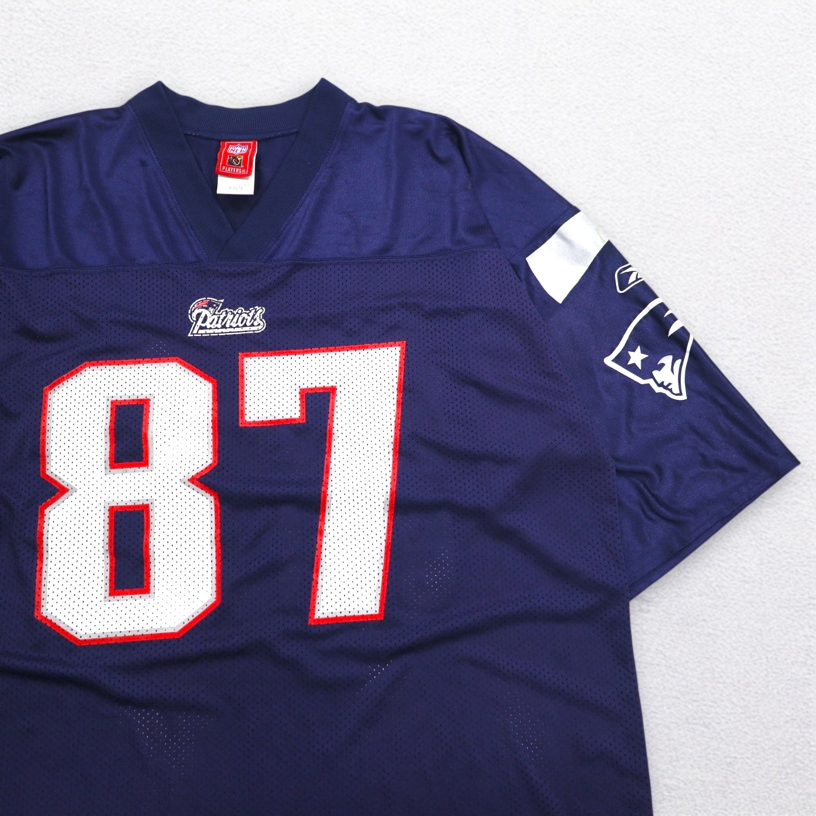 Reebok Maglia da gioco NFL Patriots Football Uniforme XL Navy Rete Nylon Numerazione