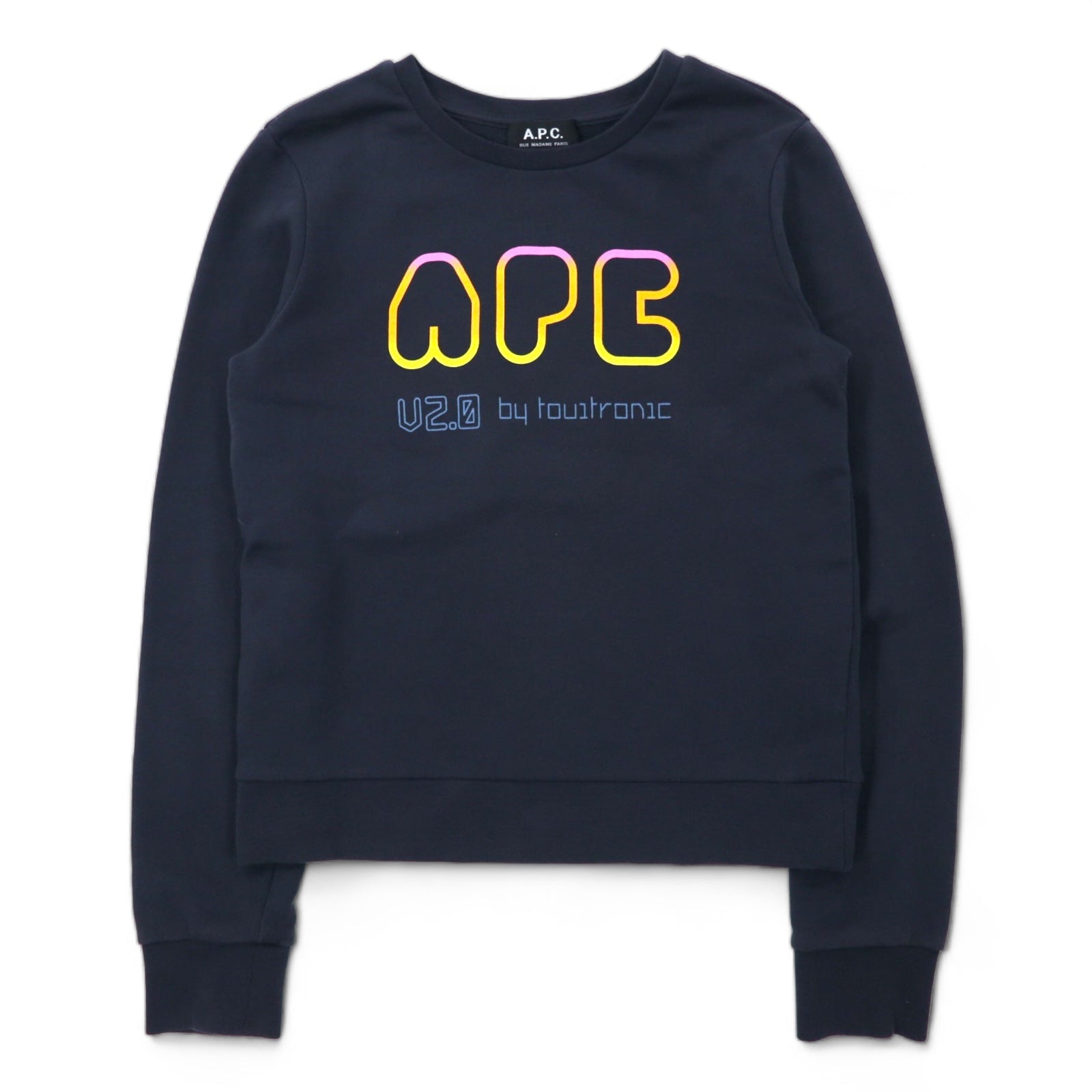 Felpa con stampa A.P.C. XS blu navy cotone V2.0 by touitronic