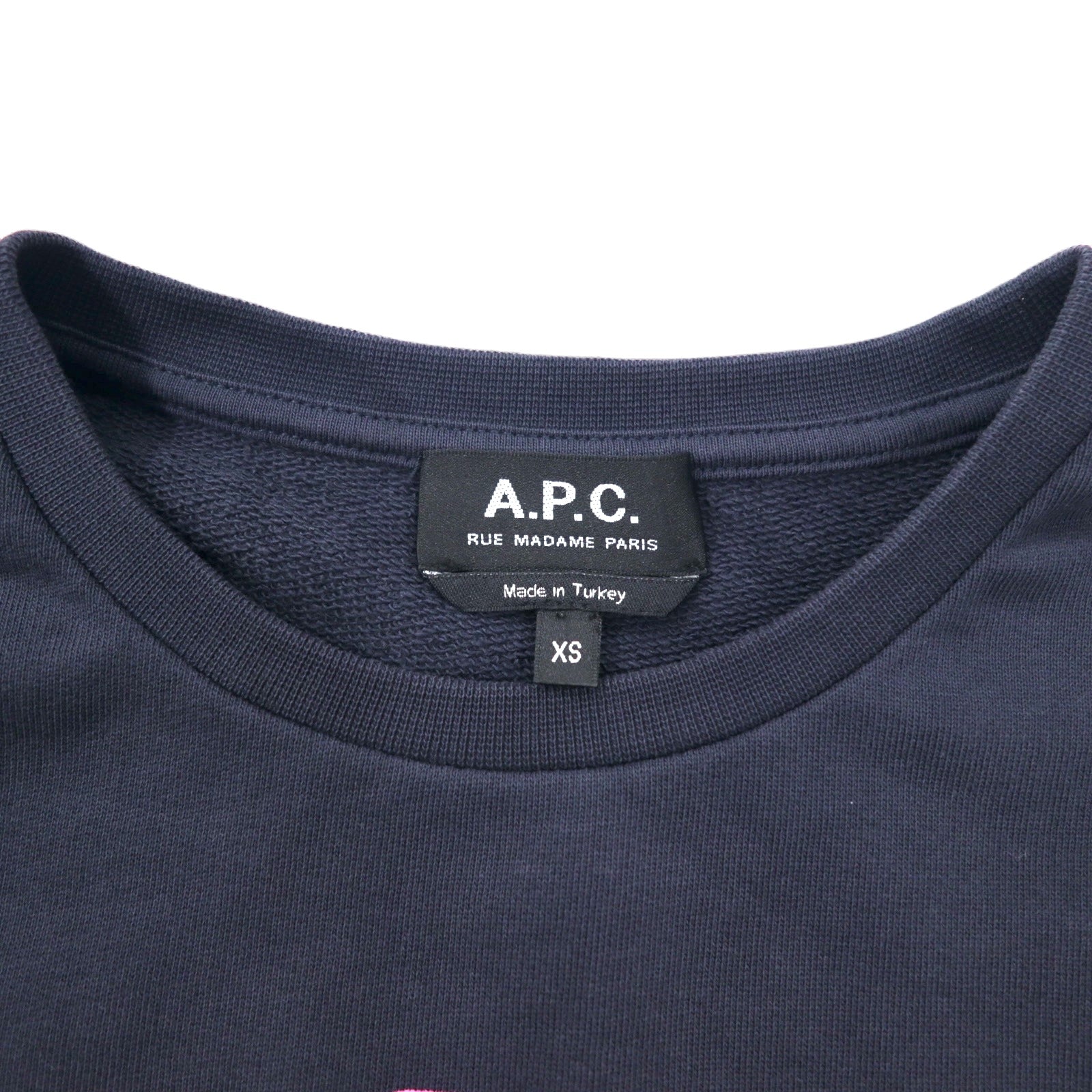 Felpa con stampa A.P.C. XS blu navy cotone V2.0 by touitronic