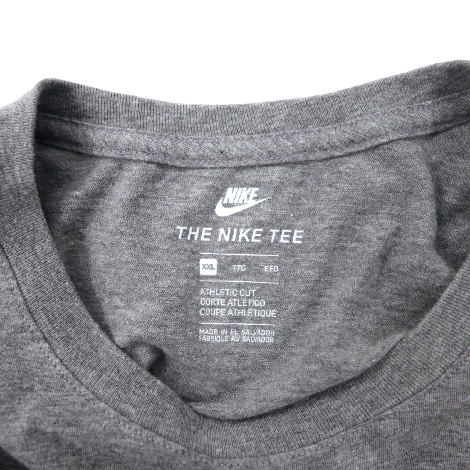 T-Shirt Nike con stampa logo Swoosh, taglia XXL, grigio, cotone, taglio atletico, taglia grande, prodotto a El Salvador