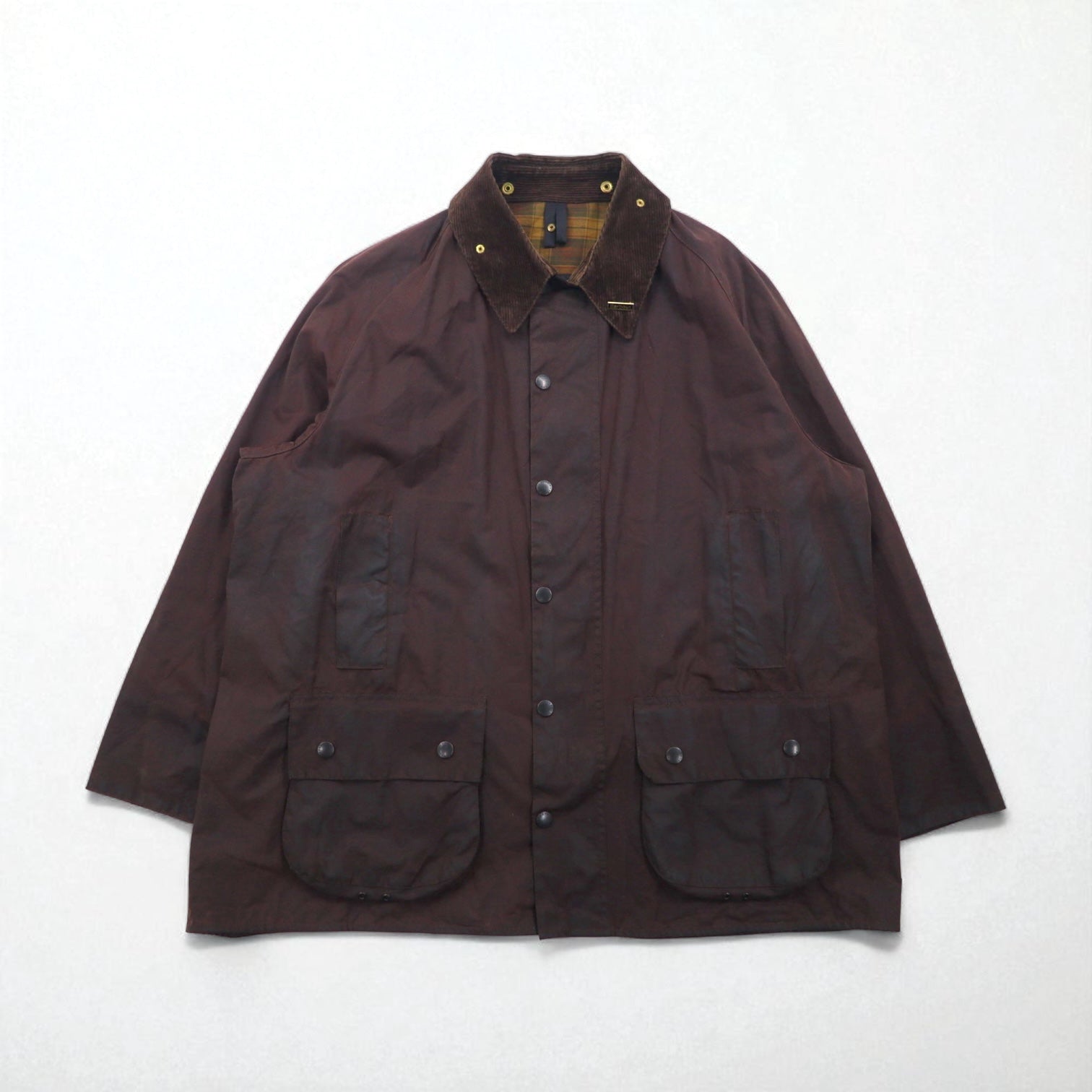 BARBOUR Made in England Beaufort Giacca Oliata 2XL Marrone Cotone Cerato 3 Royal Warrant