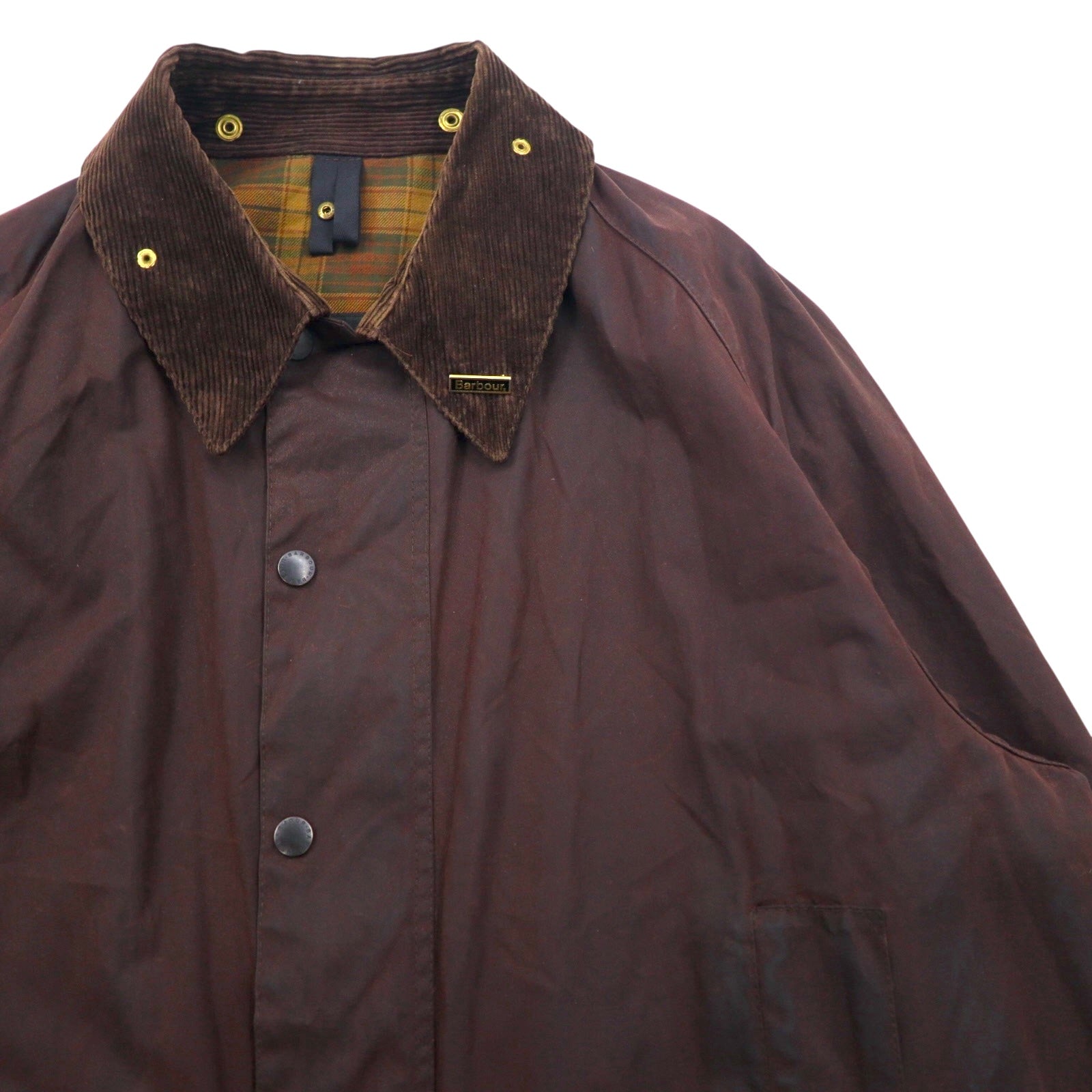BARBOUR Made in England Beaufort Giacca Oliata 2XL Marrone Cotone Cerato 3 Royal Warrant