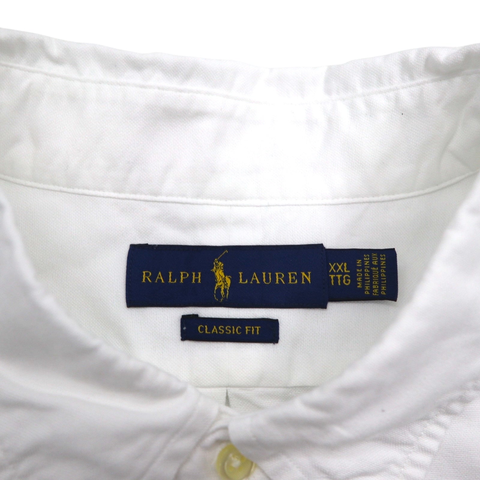 RALPH LAUREN Camicia Oxford button-down 2XL bianca CLASSIC FIT con ricamo piccolo pony