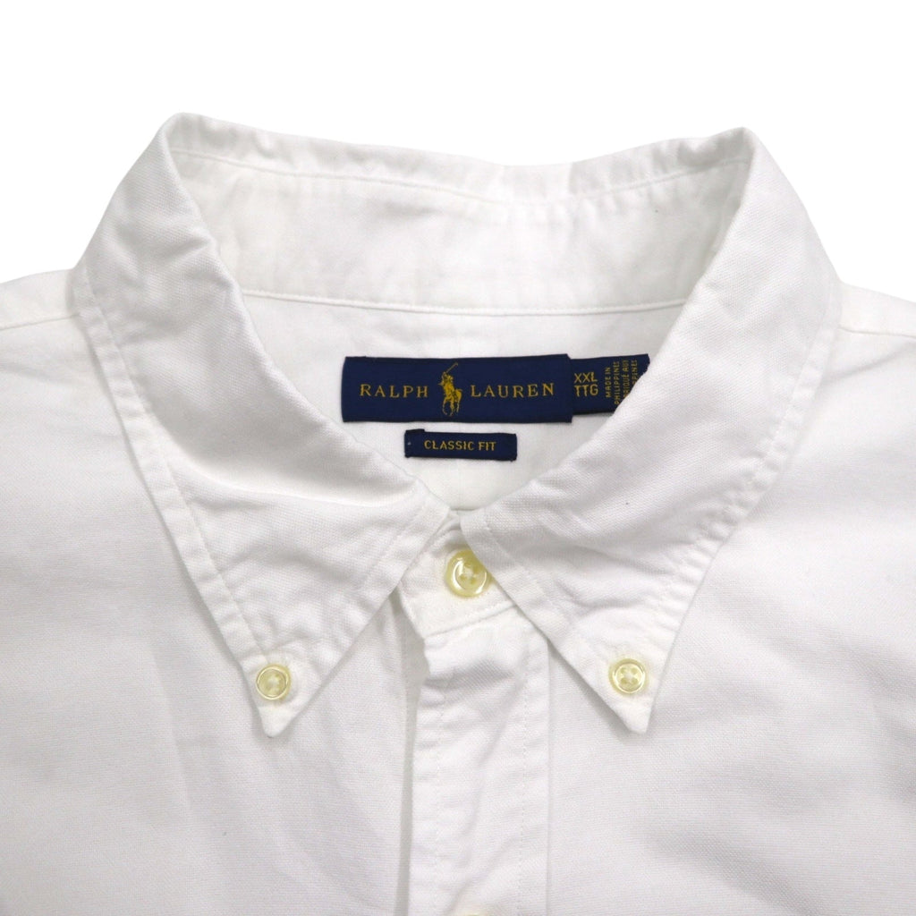 RALPH LAUREN Camicia Oxford button-down 2XL bianca CLASSIC FIT con ricamo piccolo pony