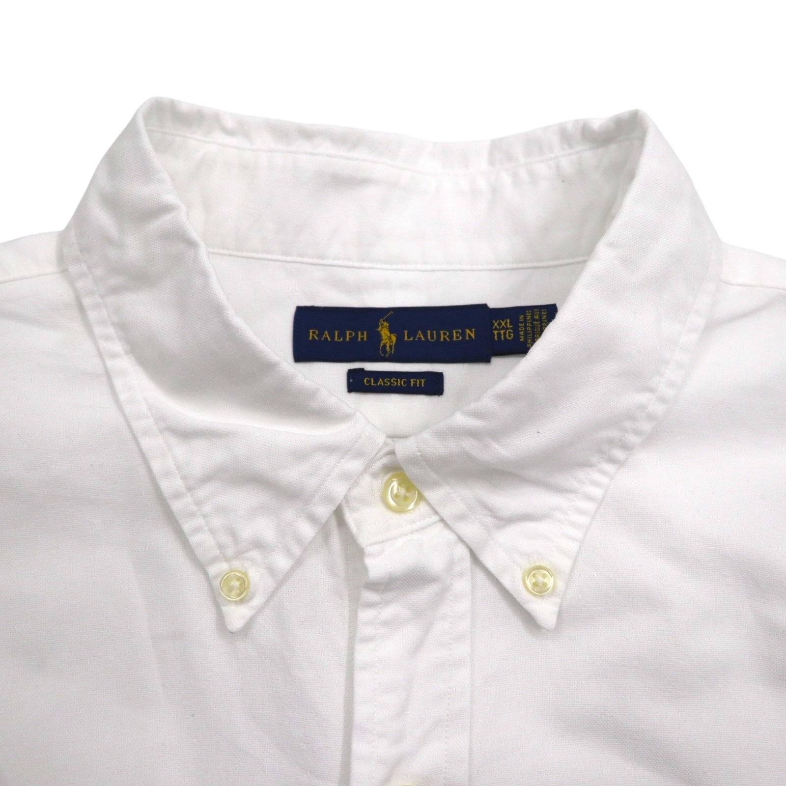 RALPH LAUREN Camicia Oxford button-down 2XL bianca CLASSIC FIT con ricamo piccolo pony