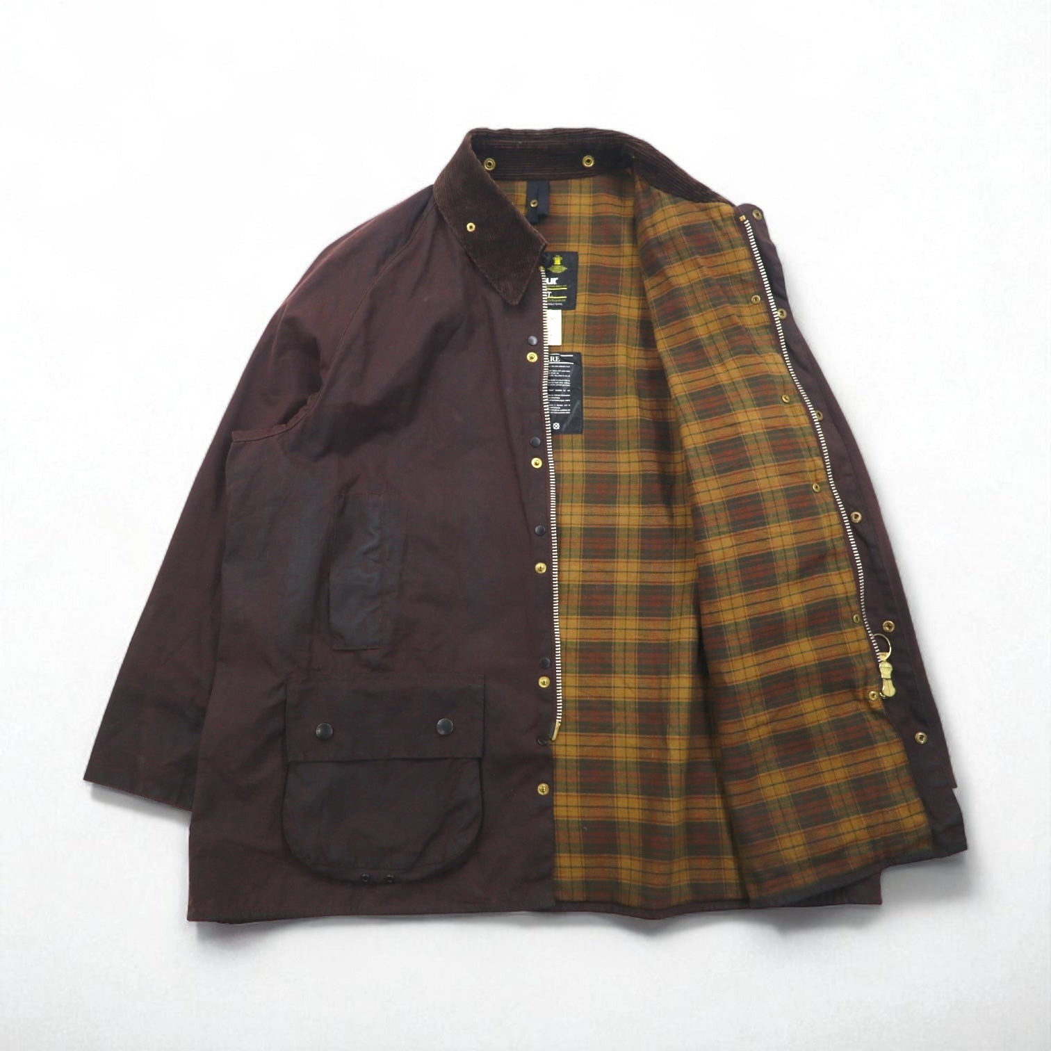 BARBOUR Made in England Beaufort Giacca Oliata 2XL Marrone Cotone Cerato 3 Royal Warrant