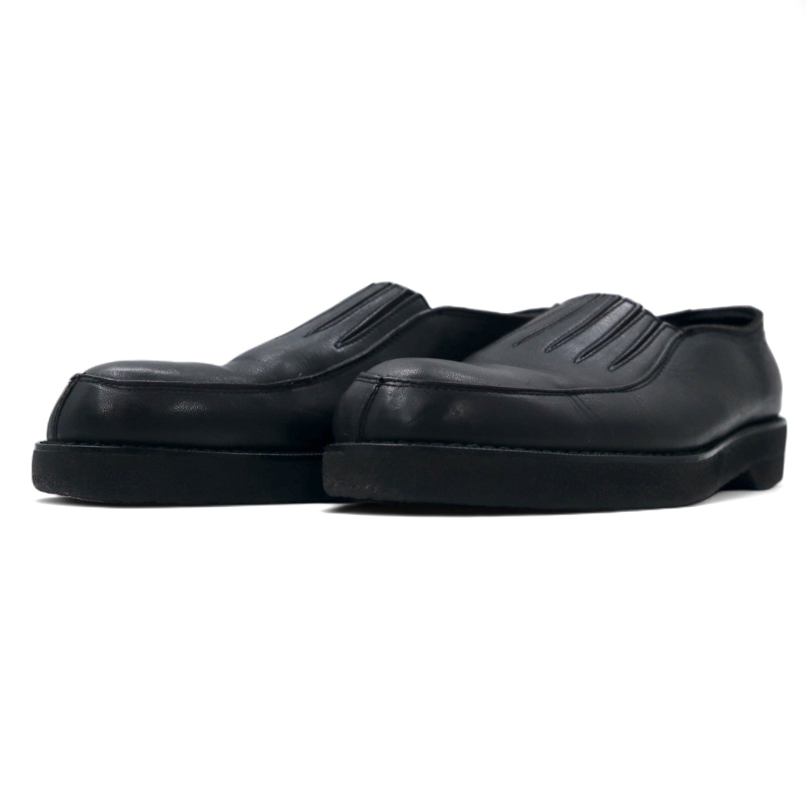COMME des GARCONS Moccasini slip-on con suola in gomma, taglia 24.5 cm, pelle nera