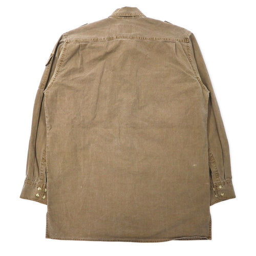 Cabela's Camicia da campo anni '90 L Cachi Cotone Spalline Militare