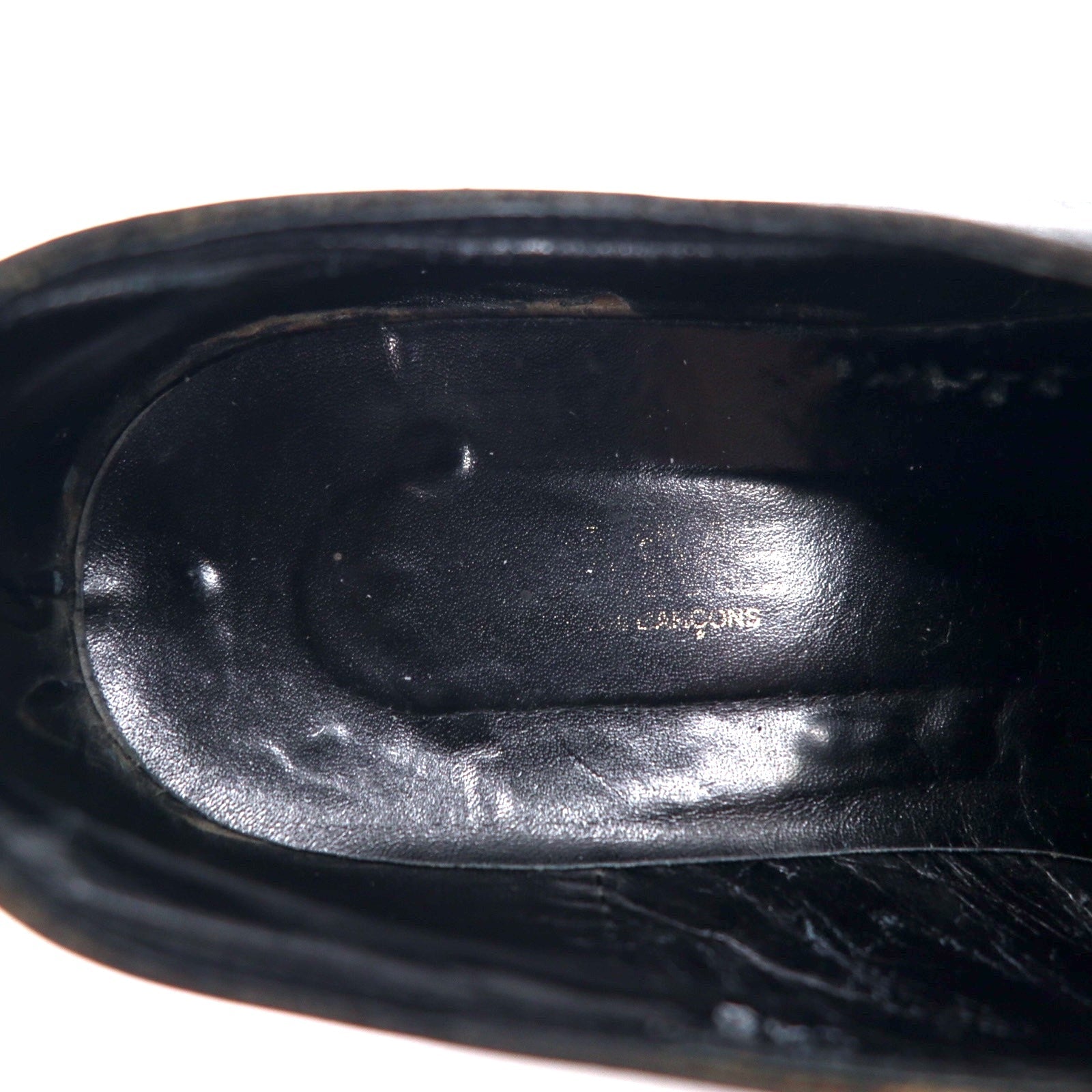 COMME des GARCONS Moccasini slip-on con suola in gomma, taglia 24.5 cm, pelle nera