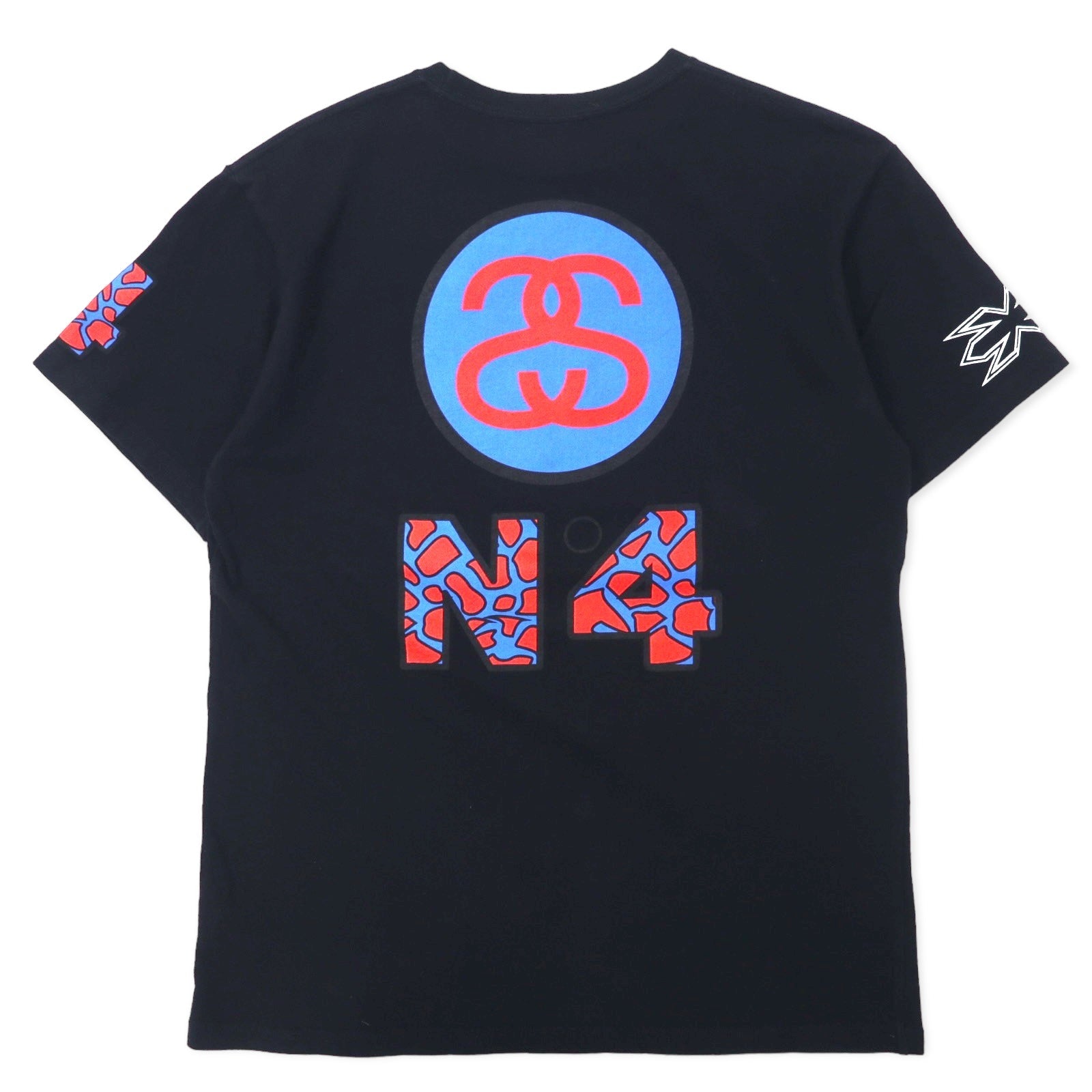 T-shirt Stussy N4 con stampa logo Chanel, taglia L, colore nero, in cotone