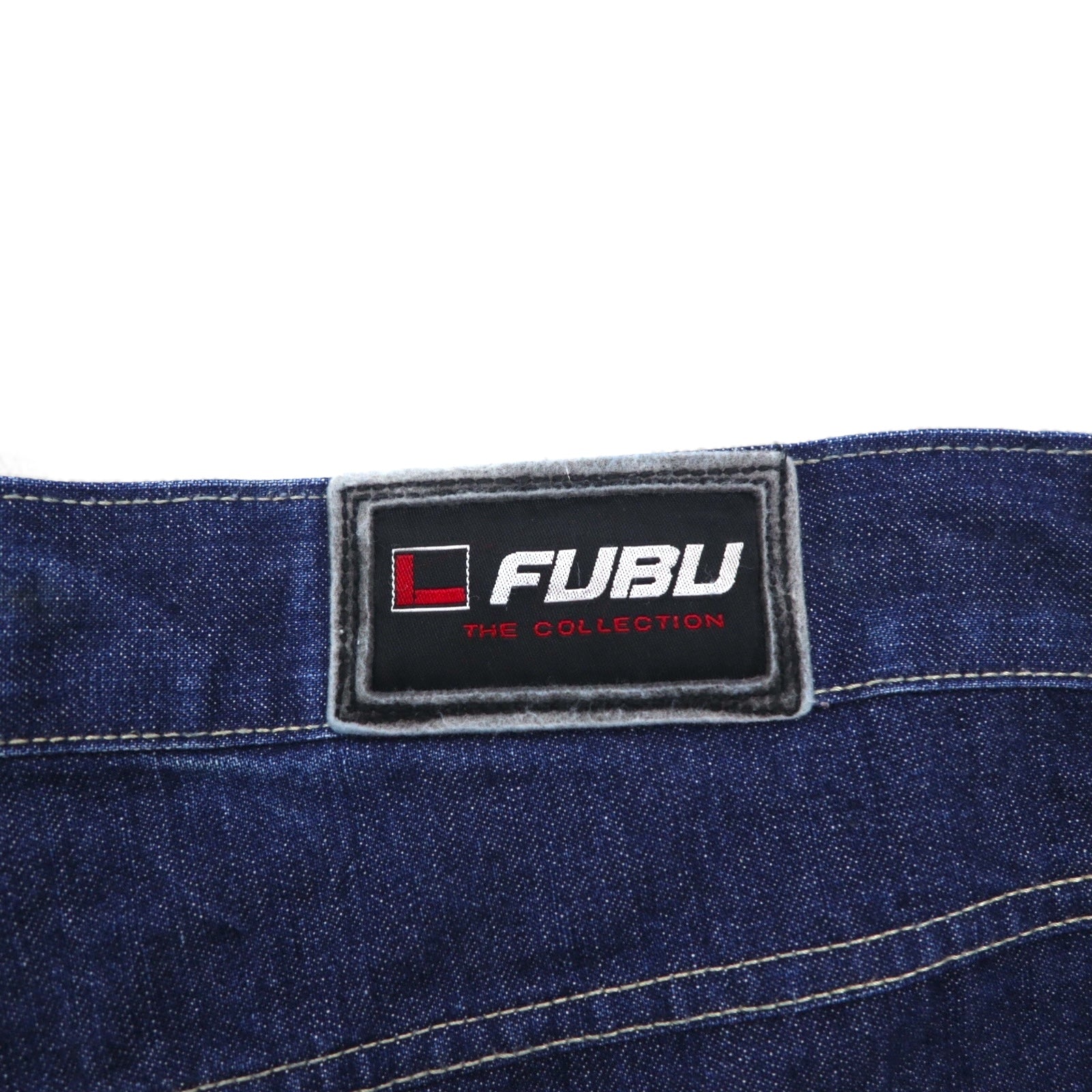 FUBU anni 2000 jeans larghi a gamba larga taglia XL blu indaco con cerniera lampo