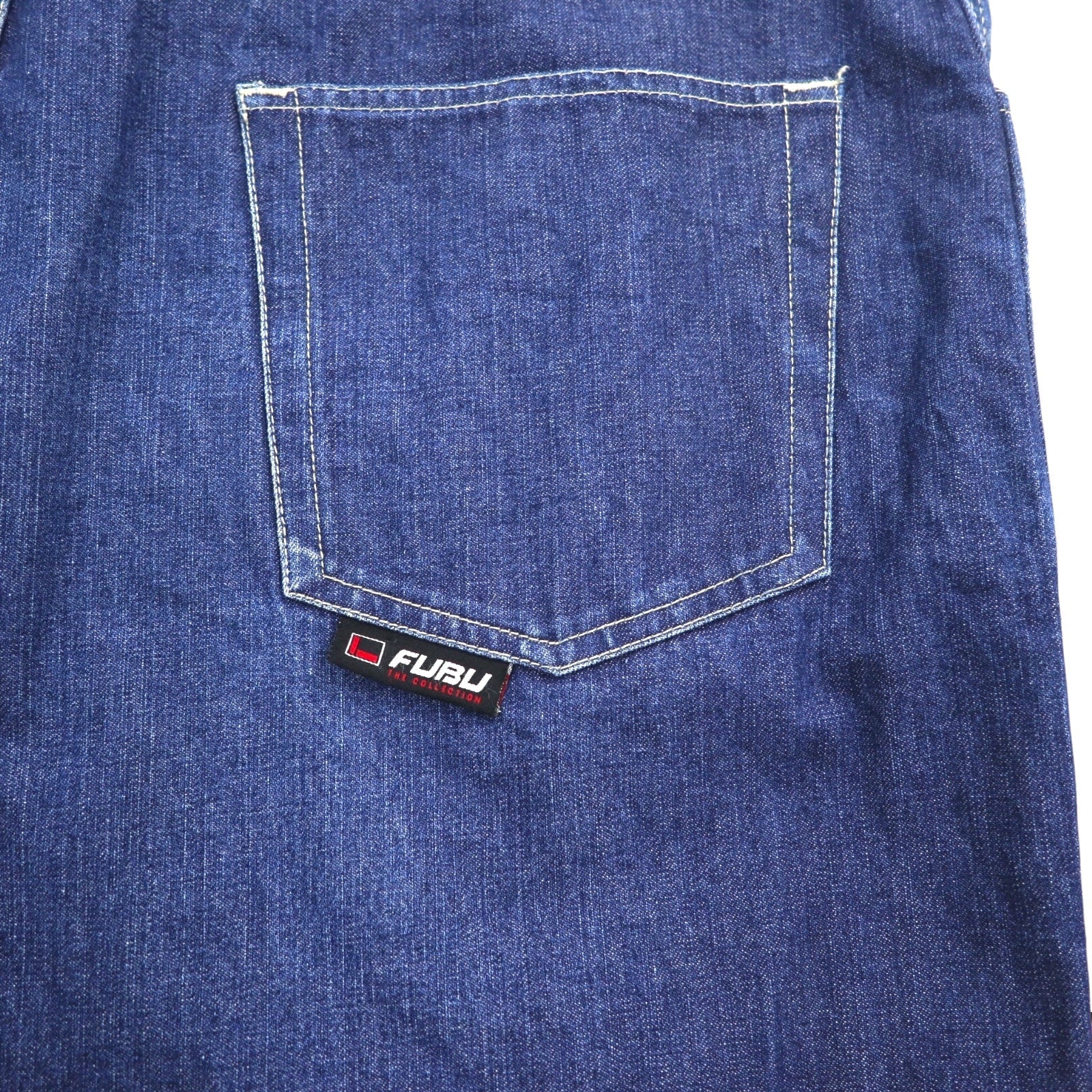 FUBU anni 2000 jeans larghi a gamba larga taglia XL blu indaco con cerniera lampo