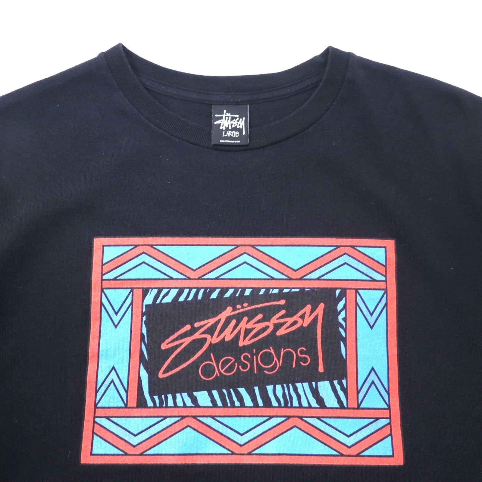 T-shirt Stussy N4 con stampa logo Chanel, taglia L, colore nero, in cotone