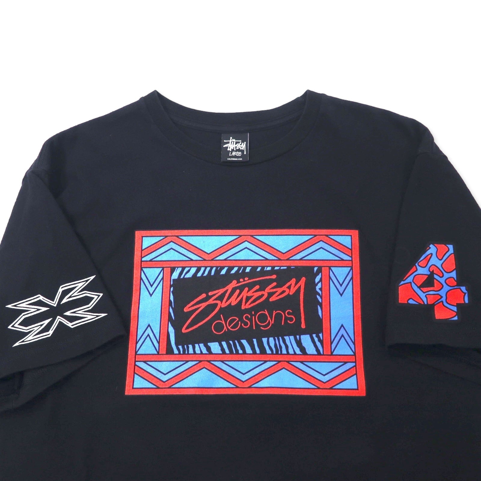 T-shirt Stussy N4 con stampa logo Chanel, taglia L, colore nero, in cotone