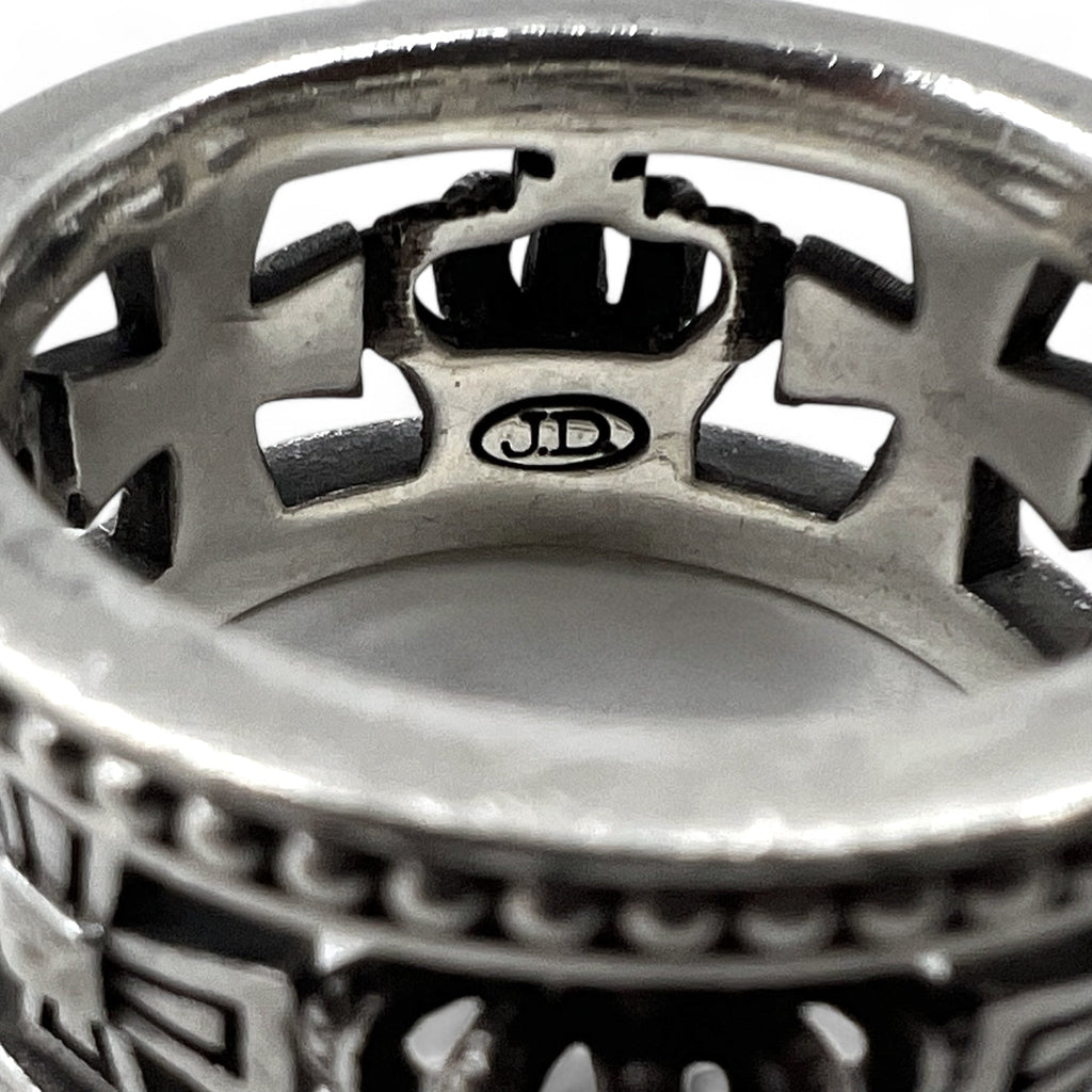 Justin Davis クラウン 王冠 アイアンクロス リング 指輪 18号 シルバー 925 MEDIEVAL WEDDING BAND