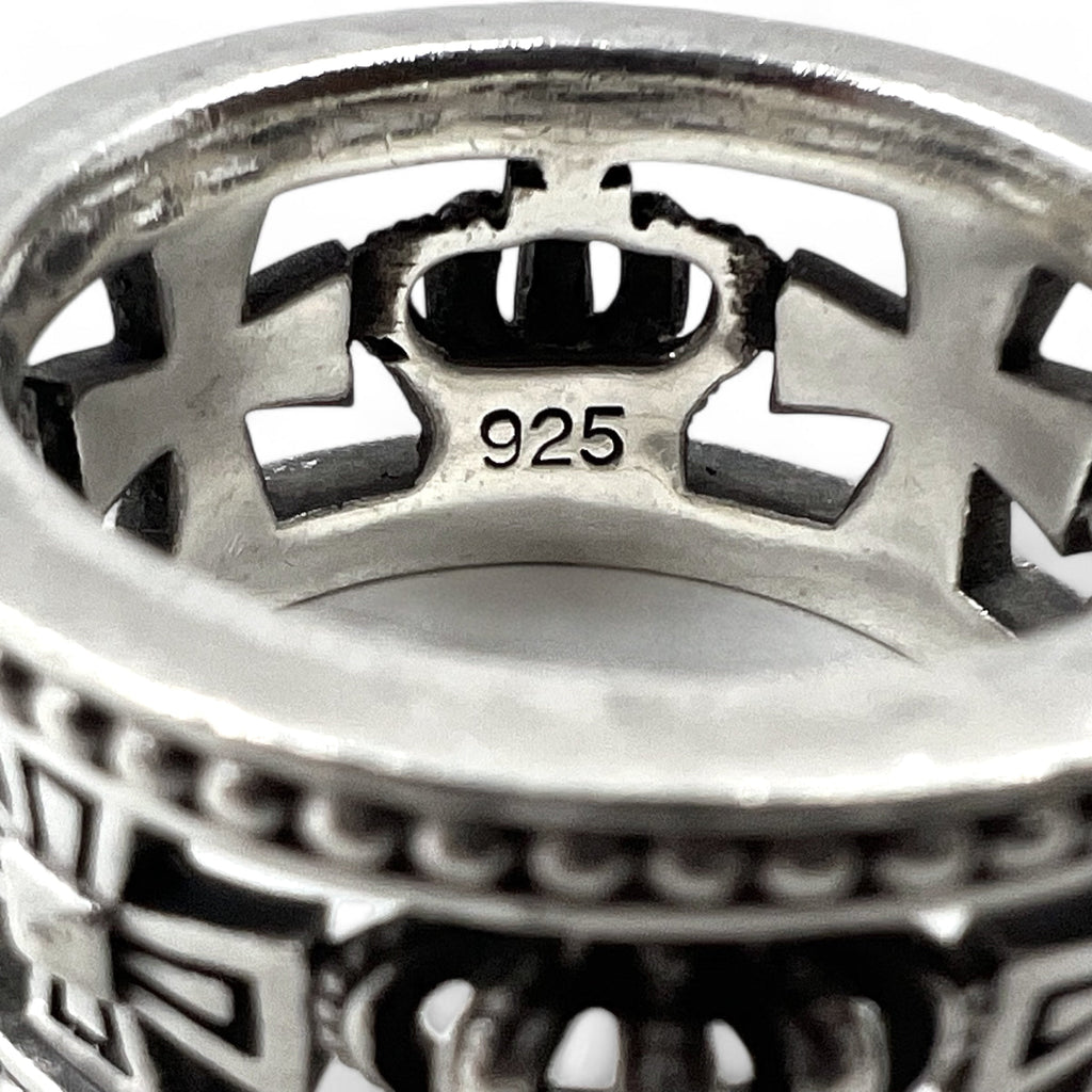 Justin Davis クラウン 王冠 アイアンクロス リング 指輪 18号 シルバー 925 MEDIEVAL WEDDING BAND