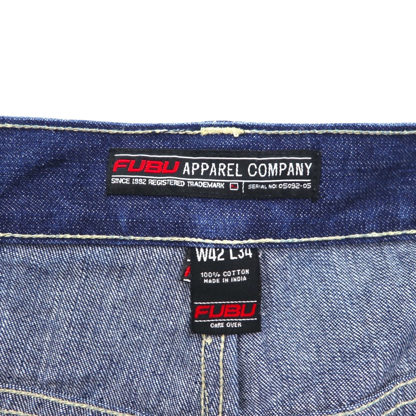 FUBU anni 2000 jeans larghi a gamba larga taglia XL blu indaco con cerniera lampo