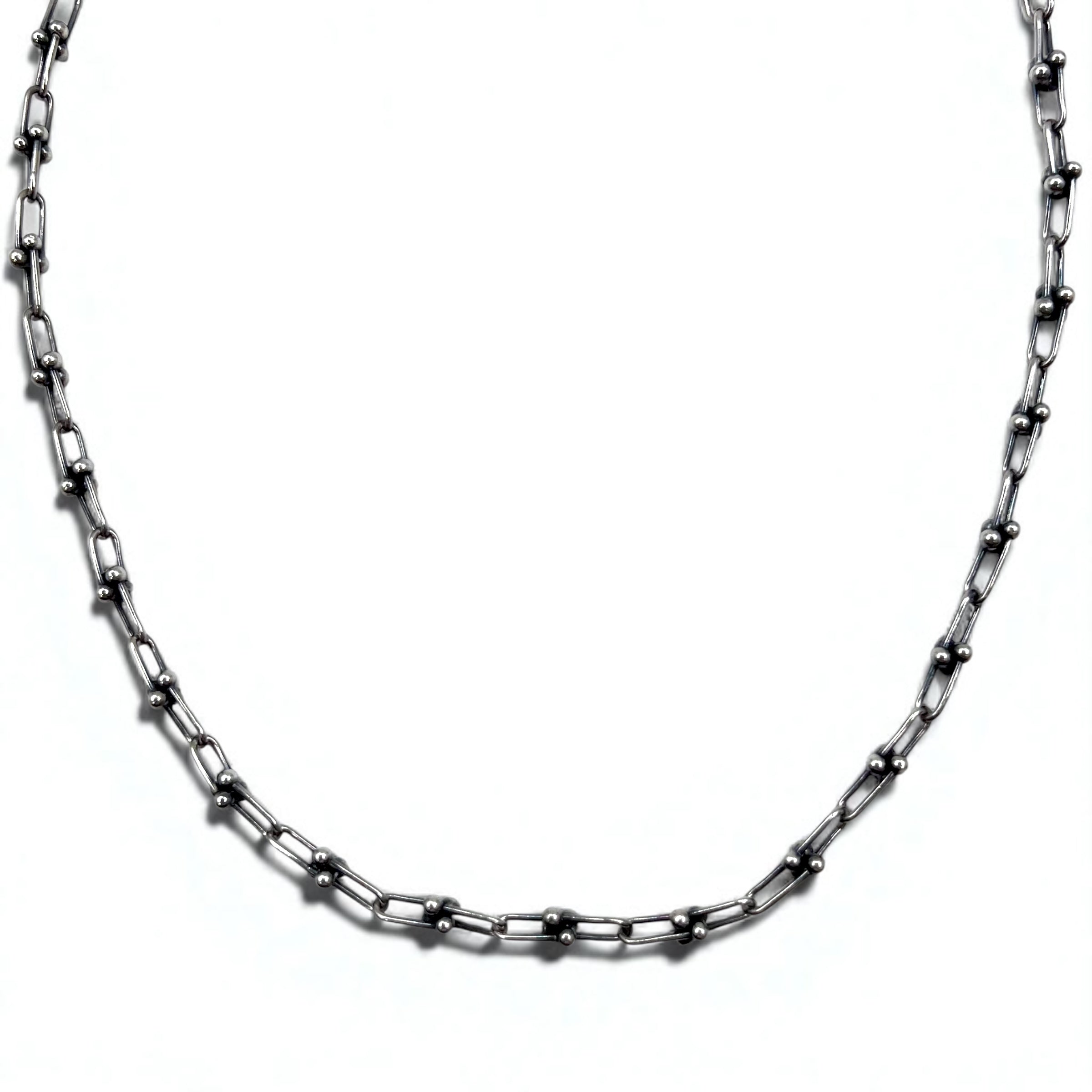 Collana vintage in argento con catena a maglie, braccialetto a 3 fili in argento 925, utilizzabile in 2 modi