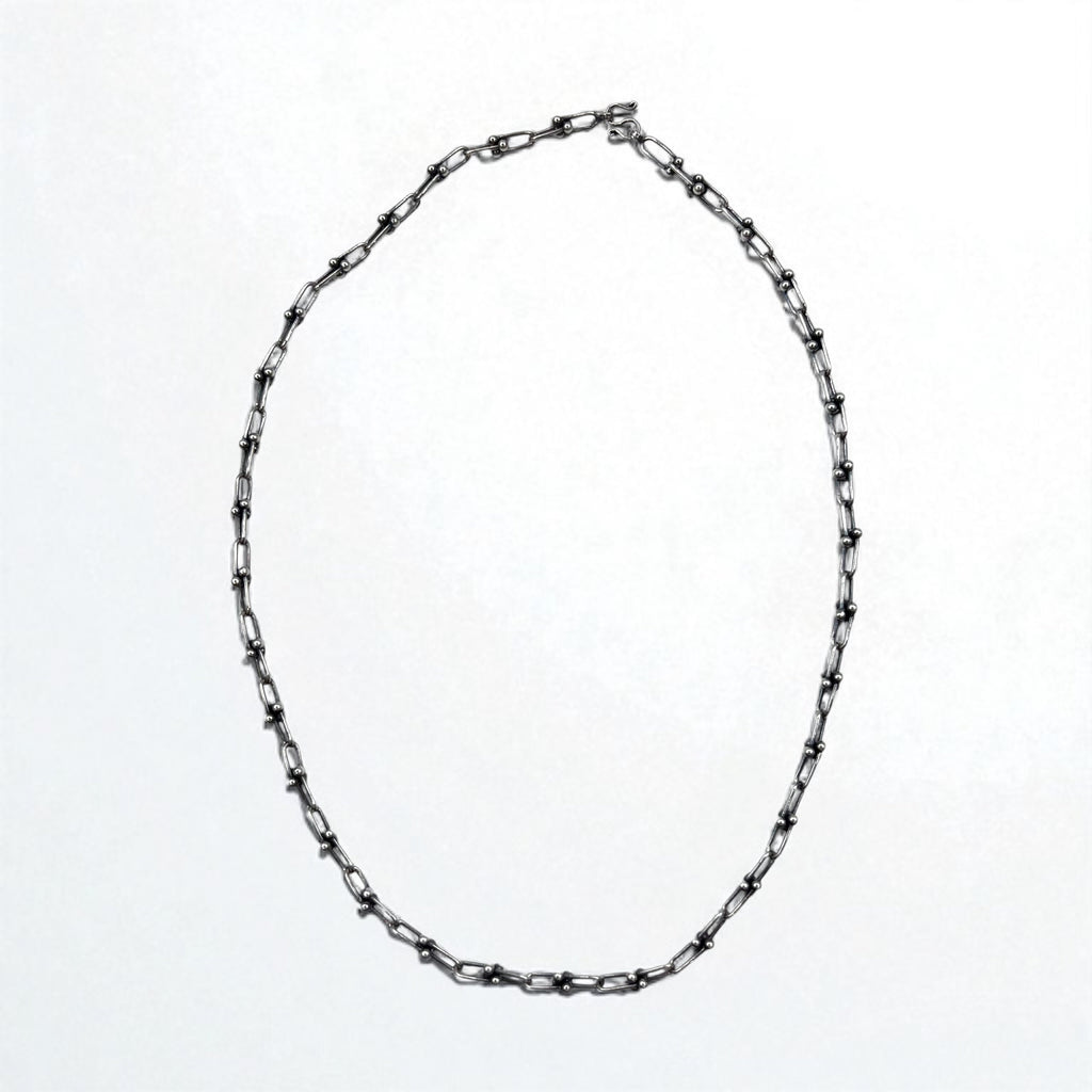 Collana vintage in argento con catena a maglie, braccialetto a 3 fili in argento 925, utilizzabile in 2 modi