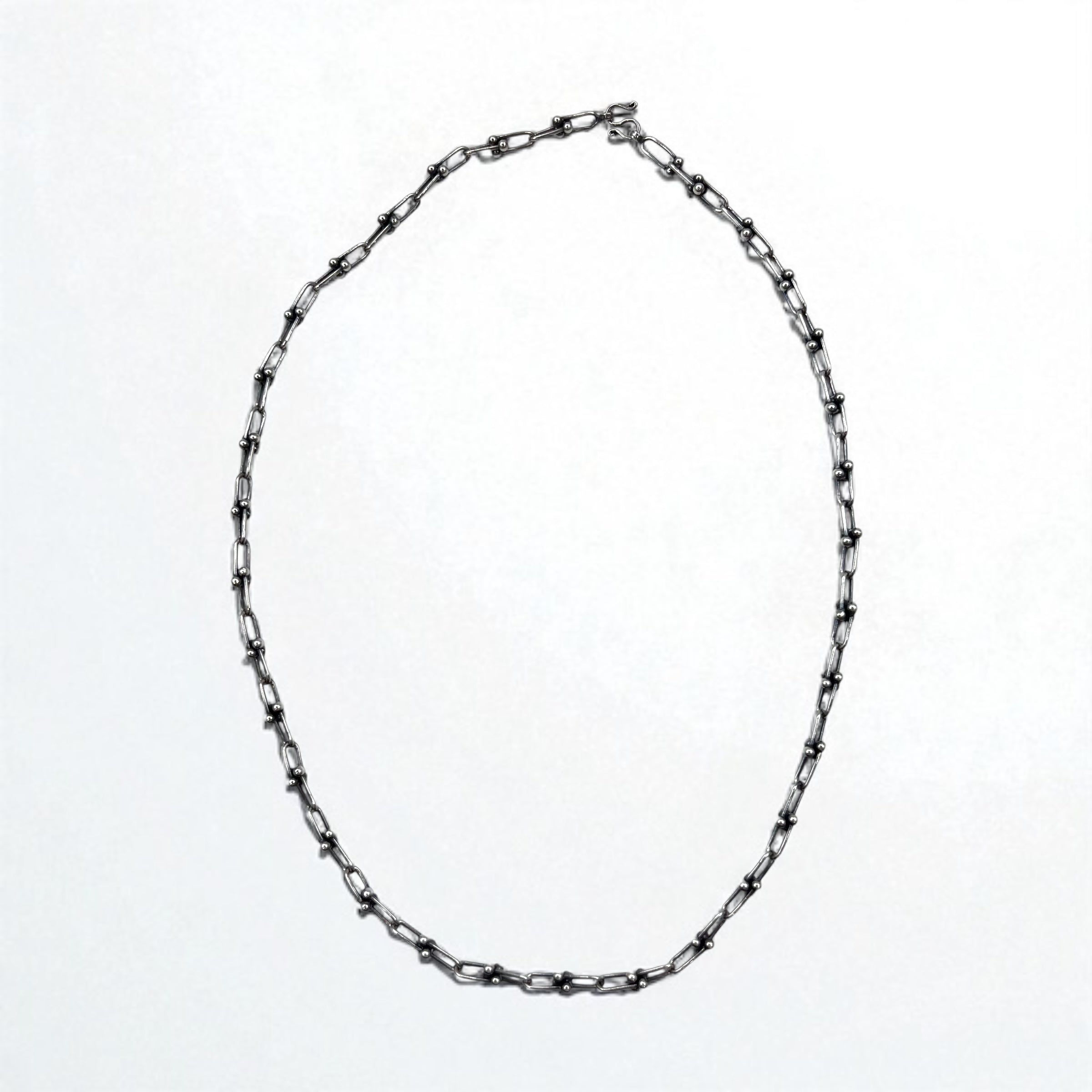 Collana vintage in argento con catena a maglie, braccialetto a 3 fili in argento 925, utilizzabile in 2 modi