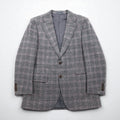 BURBERRY Giacca in tweed 2 bottoni misto cashmere, taglia M, grigia a quadri, lana, Made in Japan