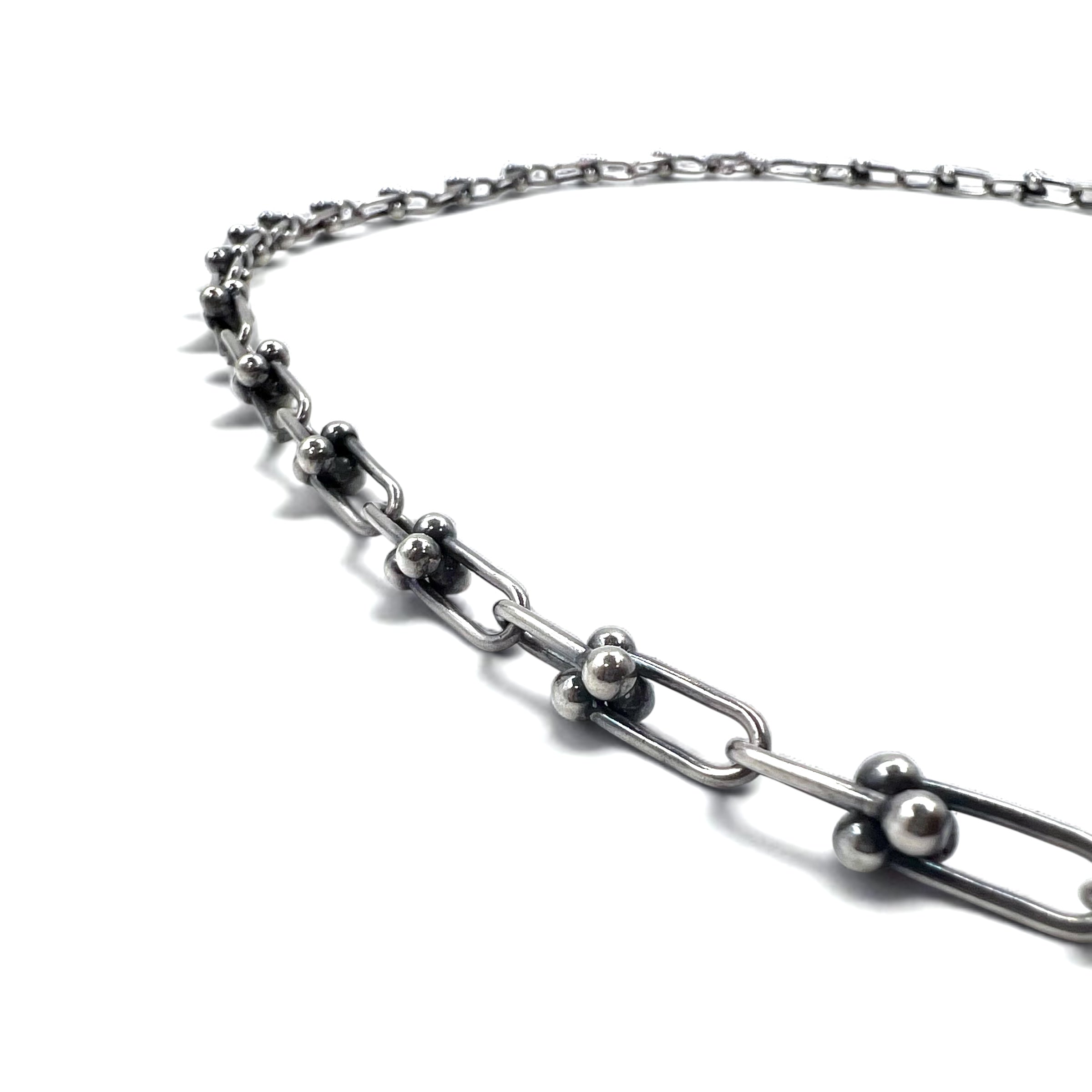 Collana vintage in argento con catena a maglie, braccialetto a 3 fili in argento 925, utilizzabile in 2 modi