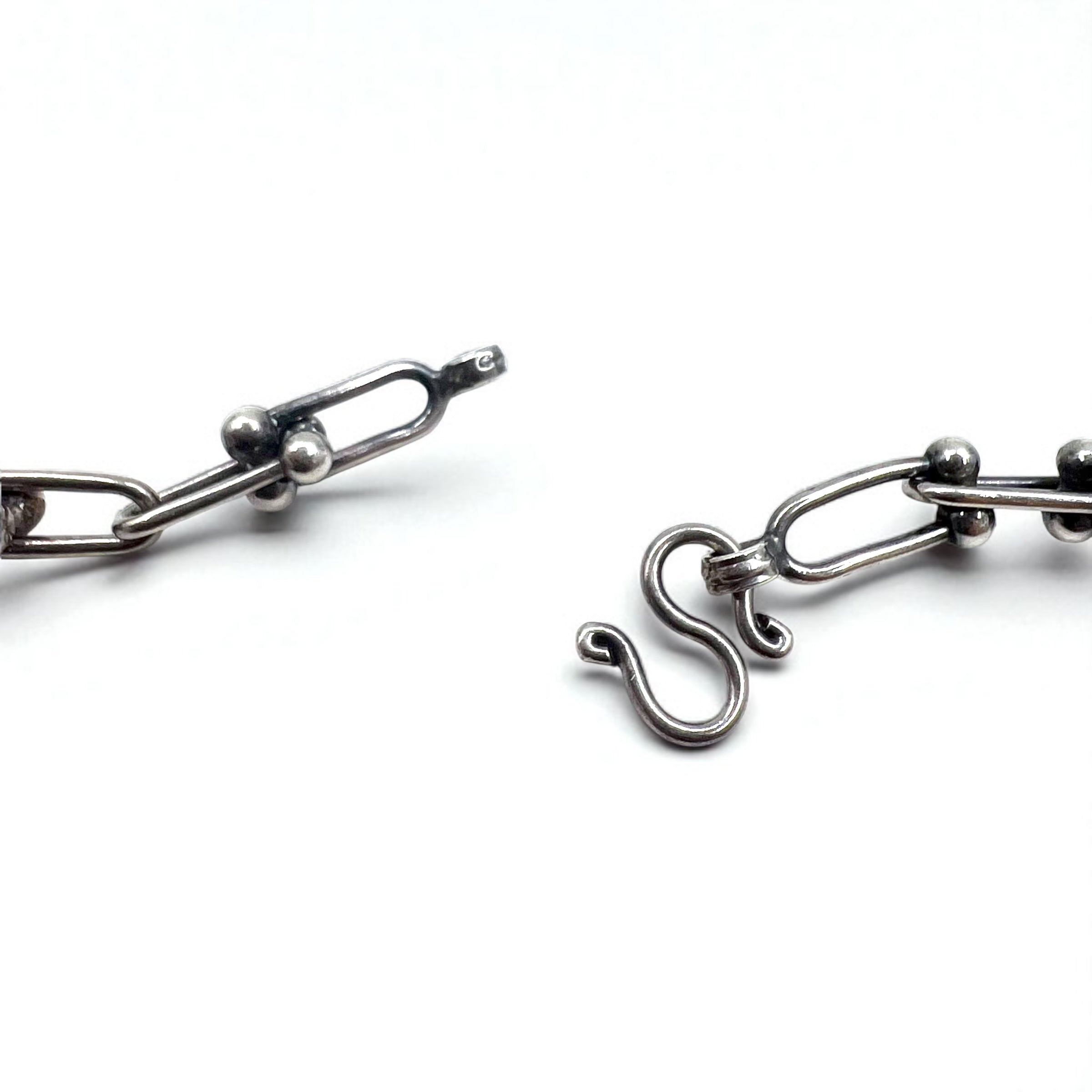 Collana vintage in argento con catena a maglie, braccialetto a 3 fili in argento 925, utilizzabile in 2 modi