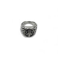 Anello Vintage Vergine Maria in Argento, Misura 17, Argento 925, Croce, Arabesco