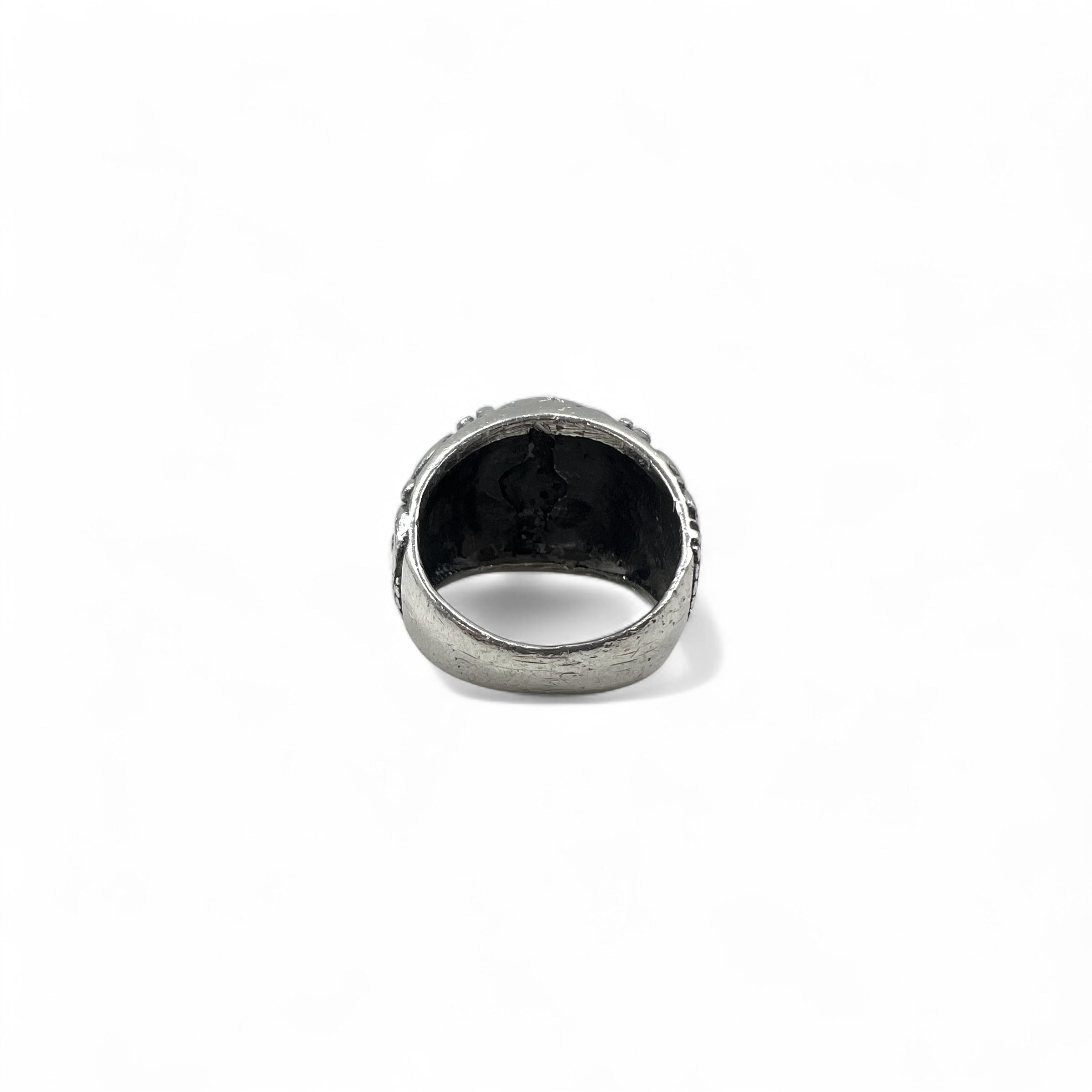 Anello Vintage Vergine Maria in Argento, Misura 17, Argento 925, Croce, Arabesco
