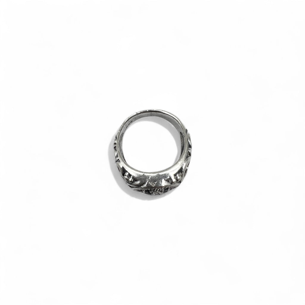 Anello Vintage Vergine Maria in Argento, Misura 17, Argento 925, Croce, Arabesco