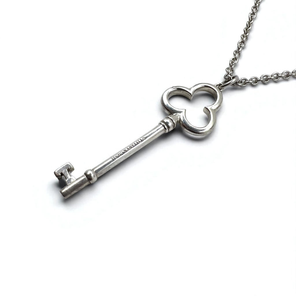 TIFFANY & CO. トレフォイル クローバー キー ネックレス SILVER 925 シルバー チェーン ペンダント