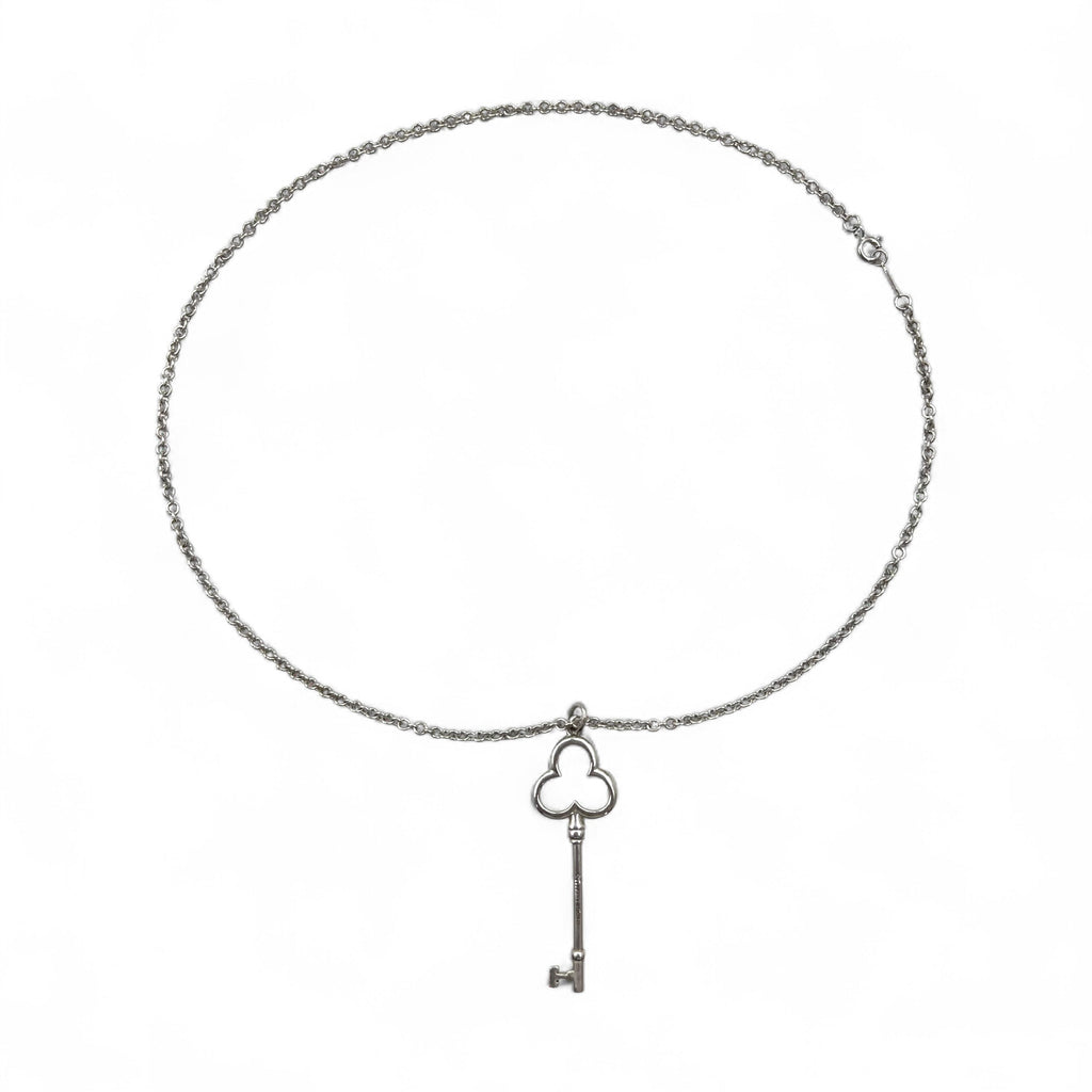 TIFFANY & CO. トレフォイル クローバー キー ネックレス SILVER 925 シルバー チェーン ペンダント