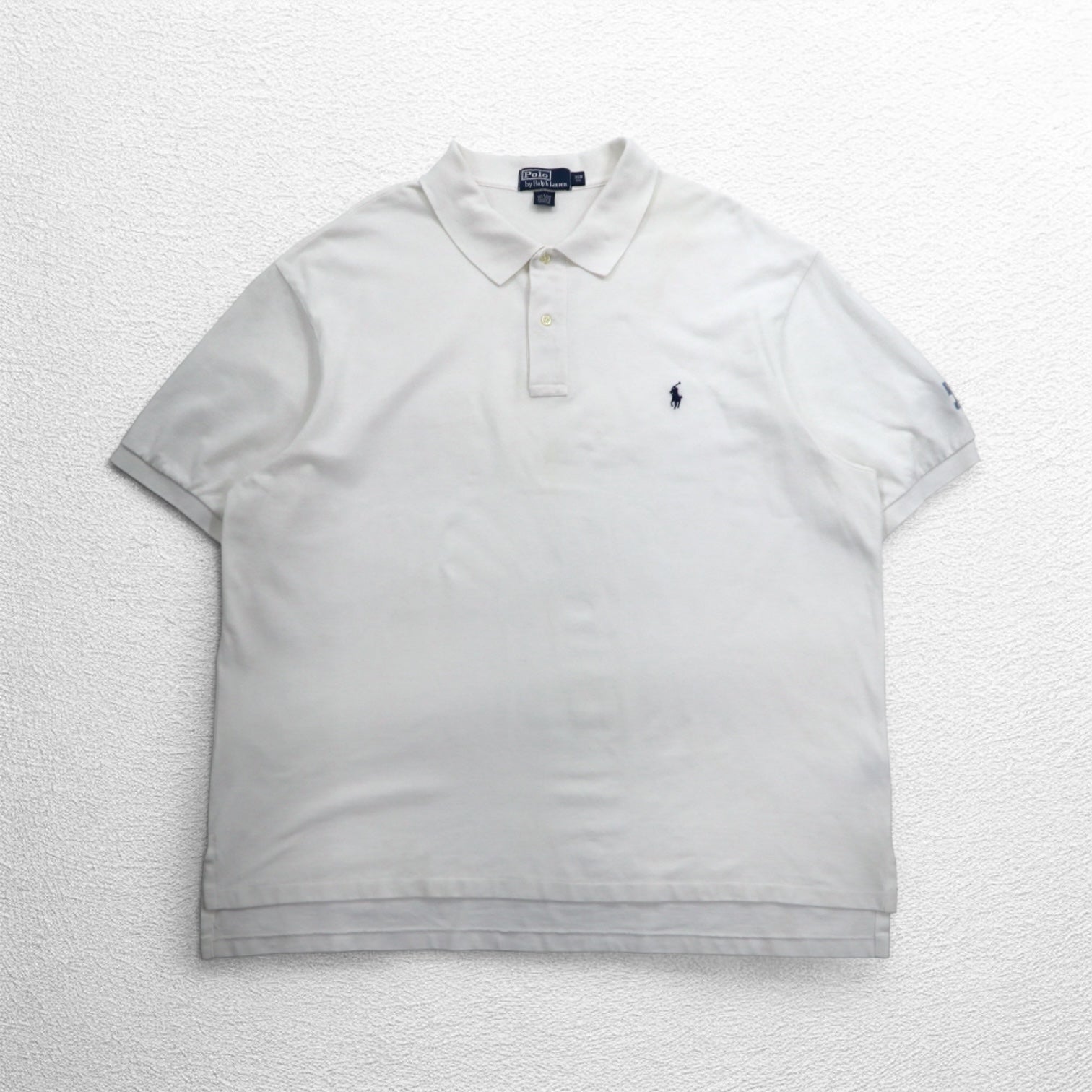 Polo by Ralph Lauren 90年代 ポロシャツ 3XL ビッグサイズ ホワイト 鹿の子 スモールポニー刺繍