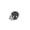 Anello Vintage Argento Floreale Croce Anello Misura 18 Argento 925 Gotico Rock