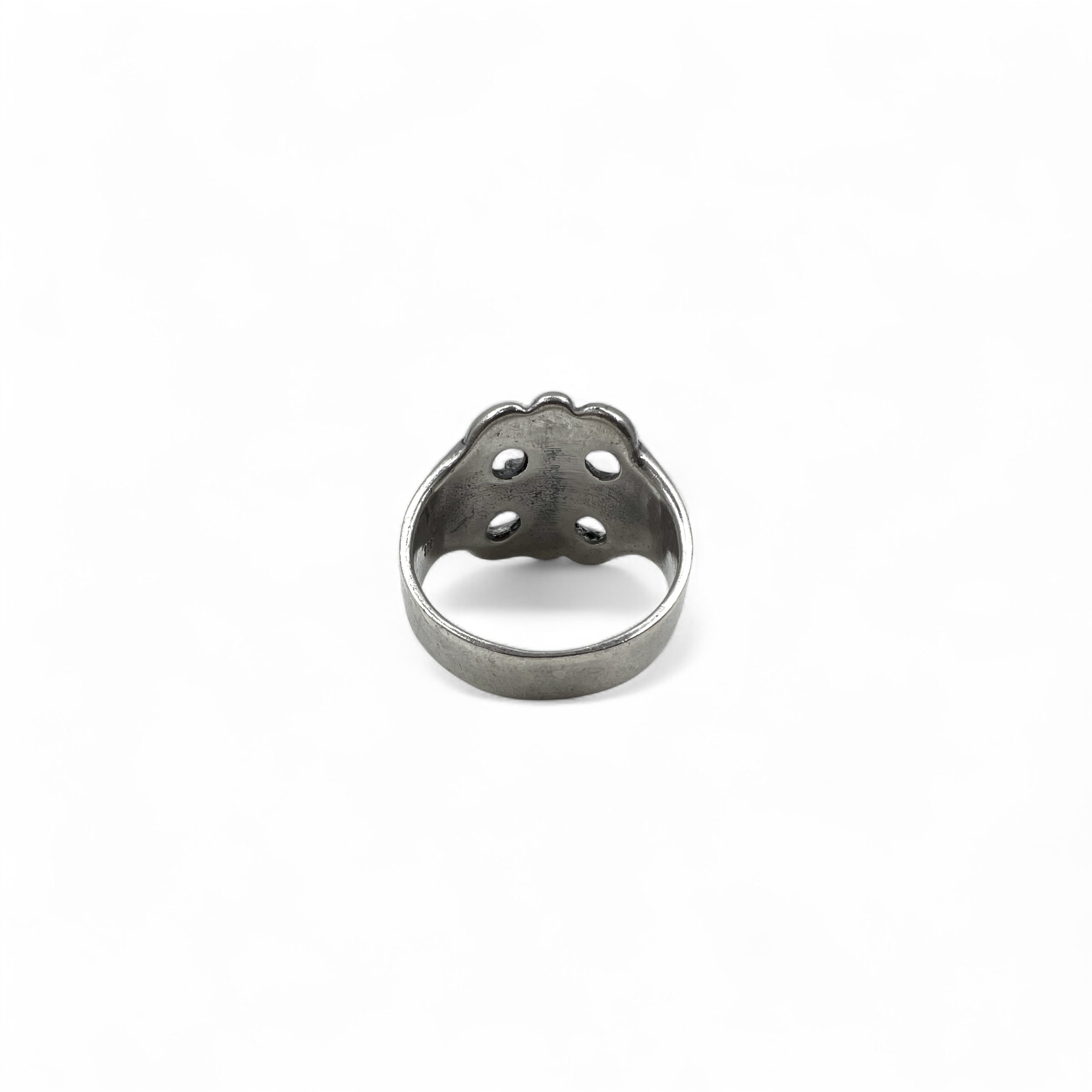 Anello Vintage Argento Floreale Croce Anello Misura 18 Argento 925 Gotico Rock