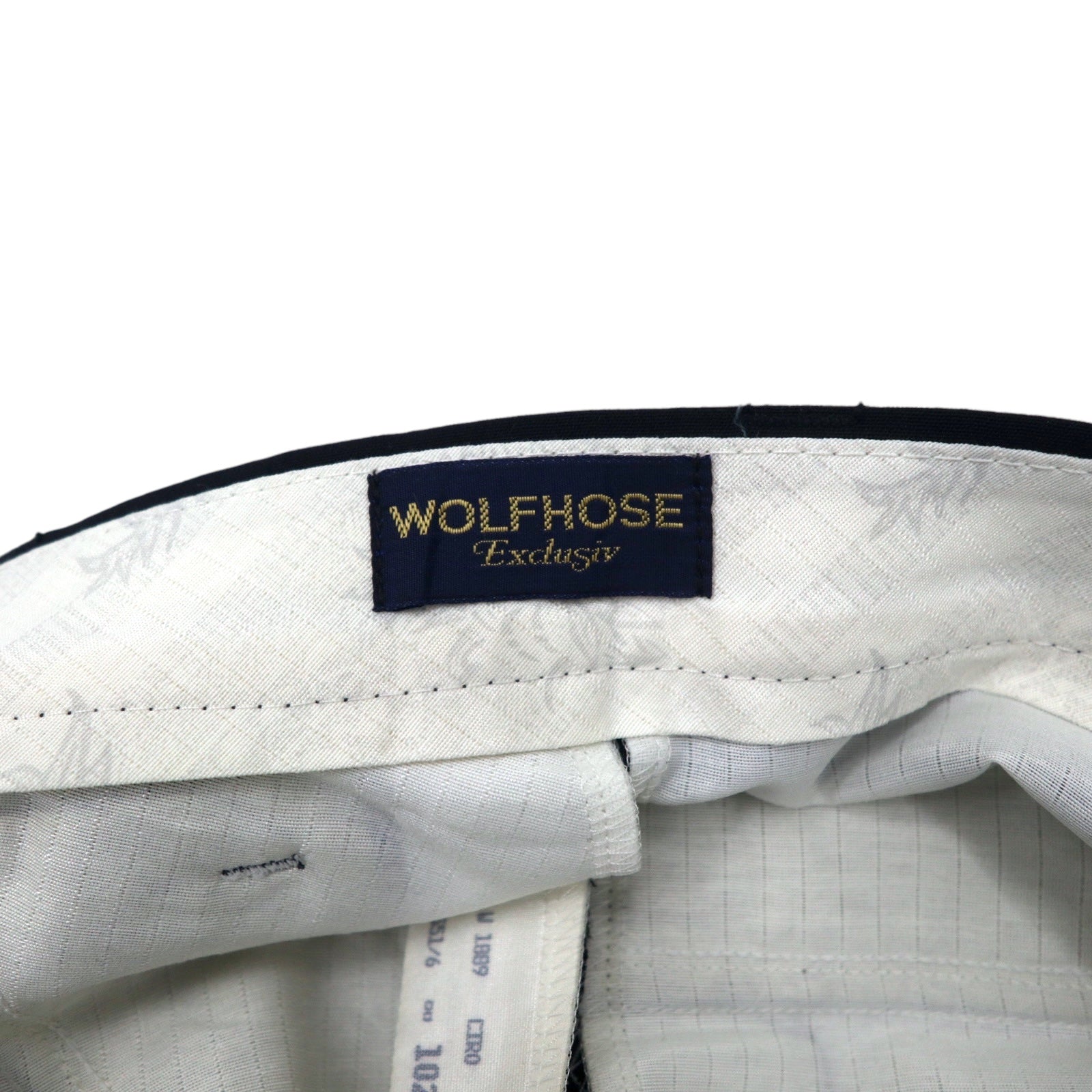 WOLFHOSE Pantaloni a pieghe taglio ampio Euro Vintage anni '80 102 Nero Poliestere Lana