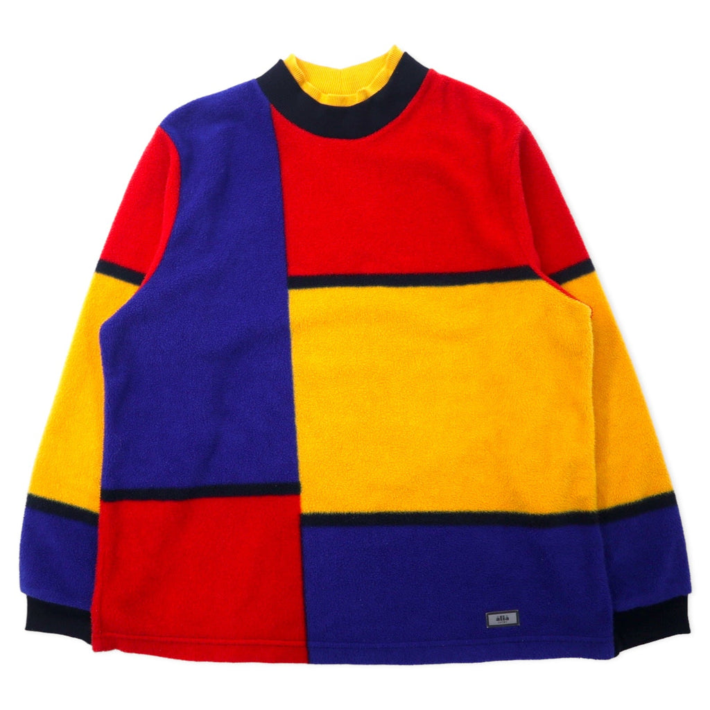 alia SPORT Anni '90 Pile pullover color block oversize M Multicolore Poliestere fantasia pazzesca
