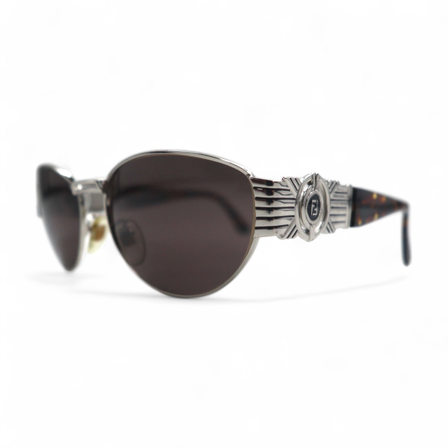 FENDI Occhiali da sole vintage Boston con montatura in metallo tartarugata SL7033 Made in Italy