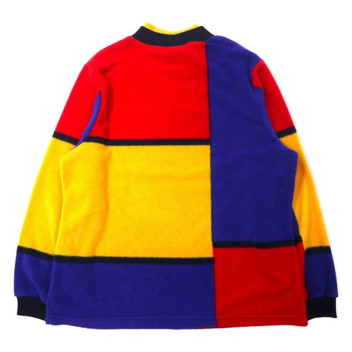 alia SPORT Anni '90 Pile pullover color block oversize M Multicolore Poliestere fantasia pazzesca