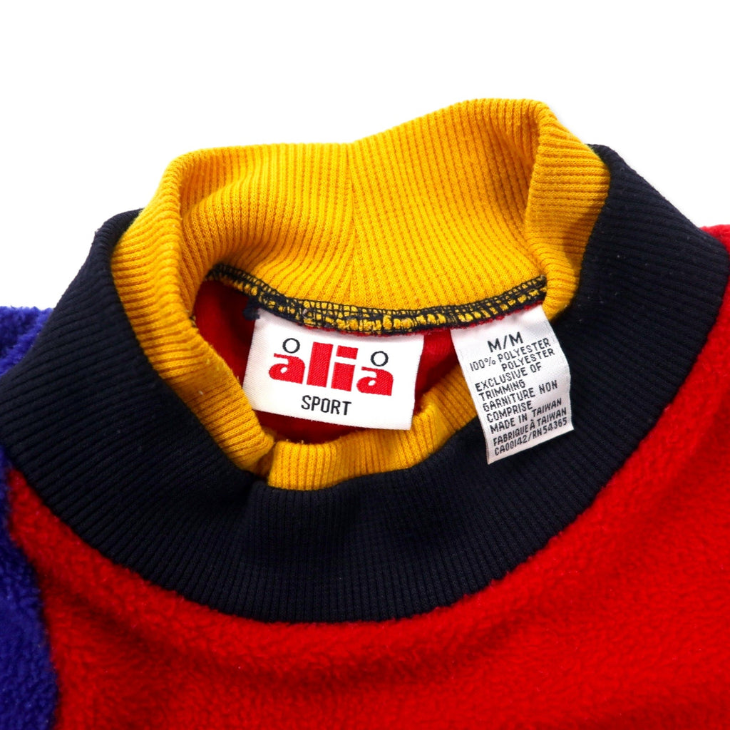 alia SPORT Anni '90 Pile pullover color block oversize M Multicolore Poliestere fantasia pazzesca