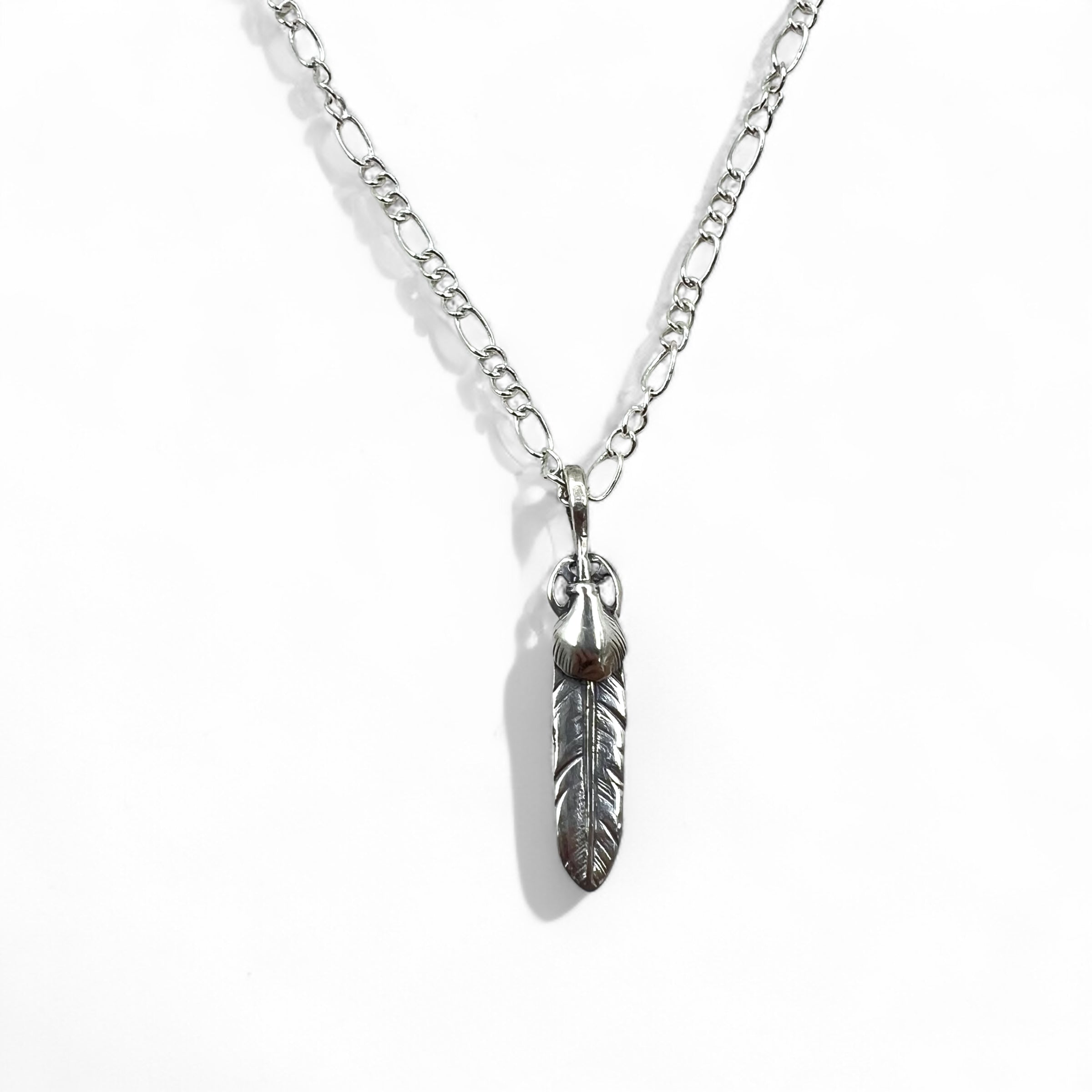 Vintage Silver Feather Necklace ハートホイール フェザー ネックレス シルバー 925