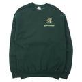 FRUIT OF THE LOOM USA, anni '90, felpa ricamata con logo, taglia M, verde, cotone, interno felpato, BANFF CANADA