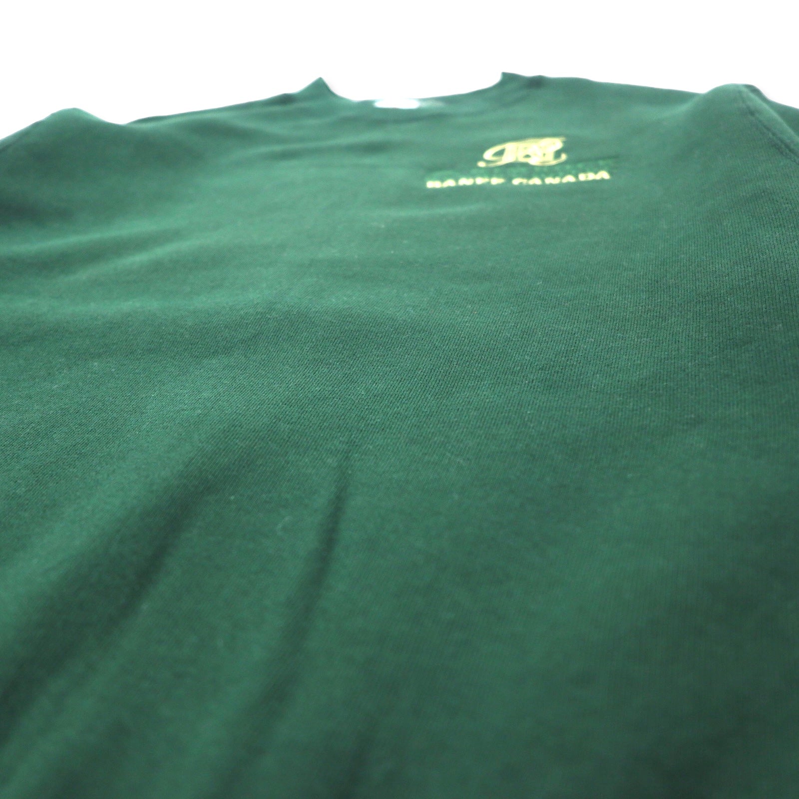 FRUIT OF THE LOOM USA, anni '90, felpa ricamata con logo, taglia M, verde, cotone, interno felpato, BANFF CANADA